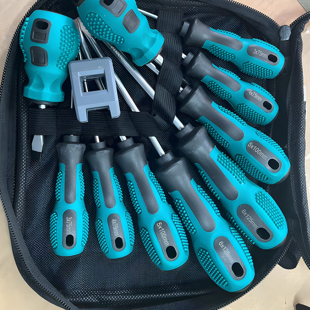 PODOFO Schraubendreher Schraubendreher Set 10 Stück - Profi Magnetische - PH 5 & SL 5 Größen, (10 St)