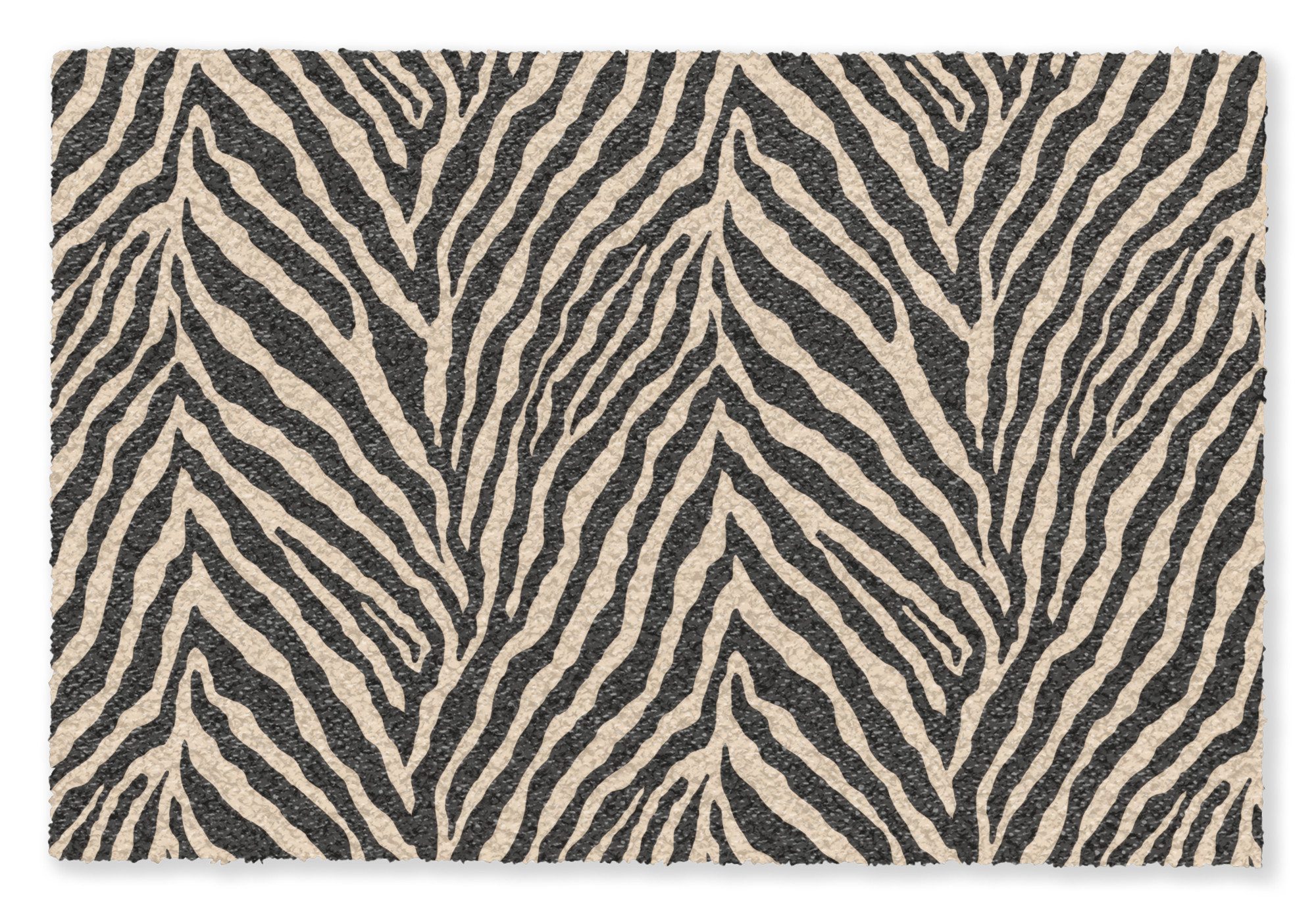 OnlyWow Teppich Zebra - Klassisch - Schwarz, Rechteckig, Wohnzimmer, Rutschfest, Kurzflor 120x80 cm