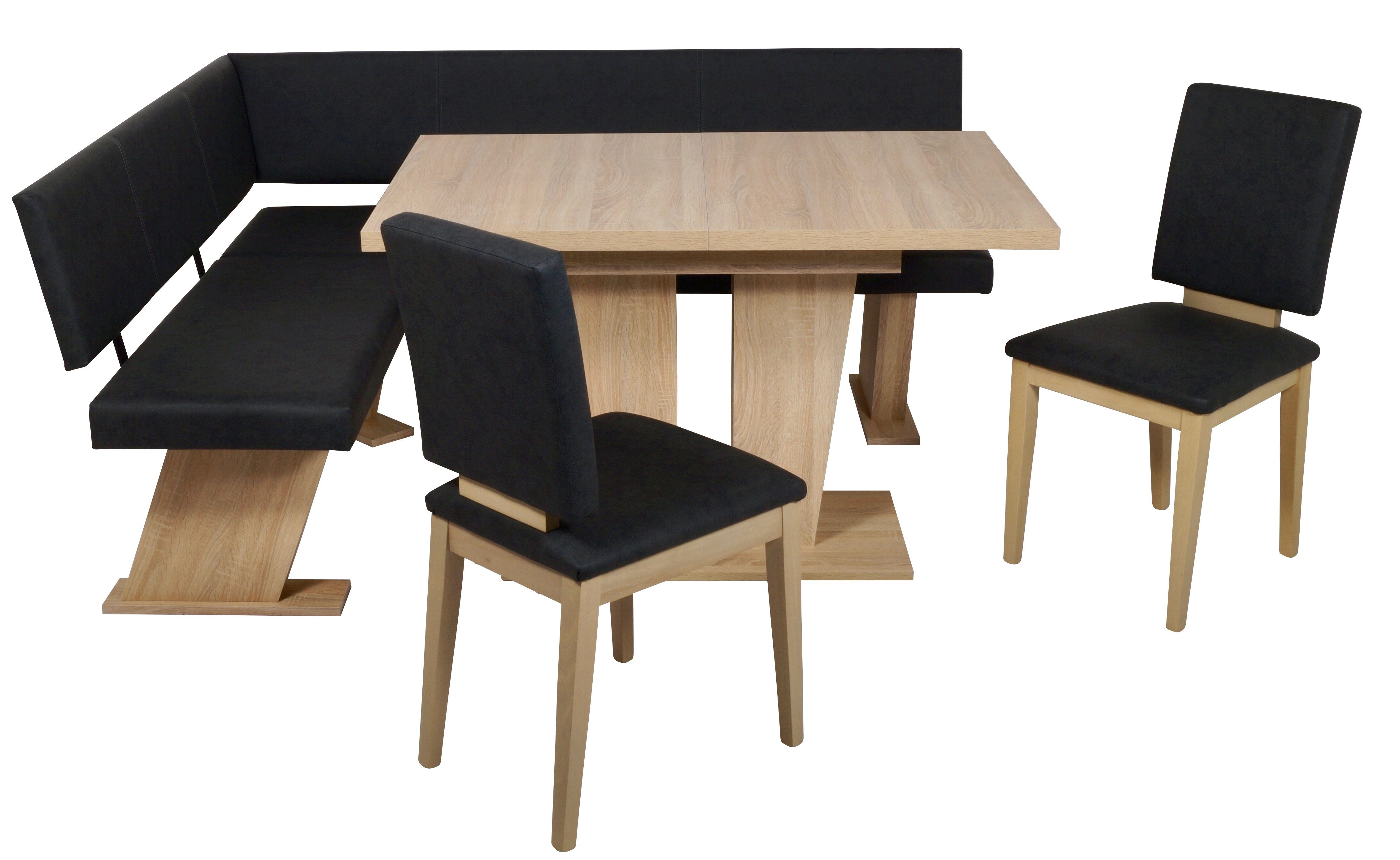 Stolebaenk Eckbankgruppe Verona Artisan Rechts VEVETI, (Eckbankgruppe, 1 x Eckbank, 1 x Tisch, 2 x Stuhl)