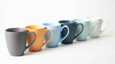 Hanseküche Tasse Hanseküche Kaffeebecher 6er Set in Groß – Kaffeetassen, Keramik, Optimales Volumen, Modernes Design
