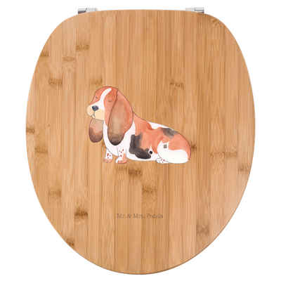 Mr. & Mrs. Panda WC-Sitz Hund Basset Hound - Transparent - Geschenk, Vierbeiner, Hundemama, Hu (1-St)