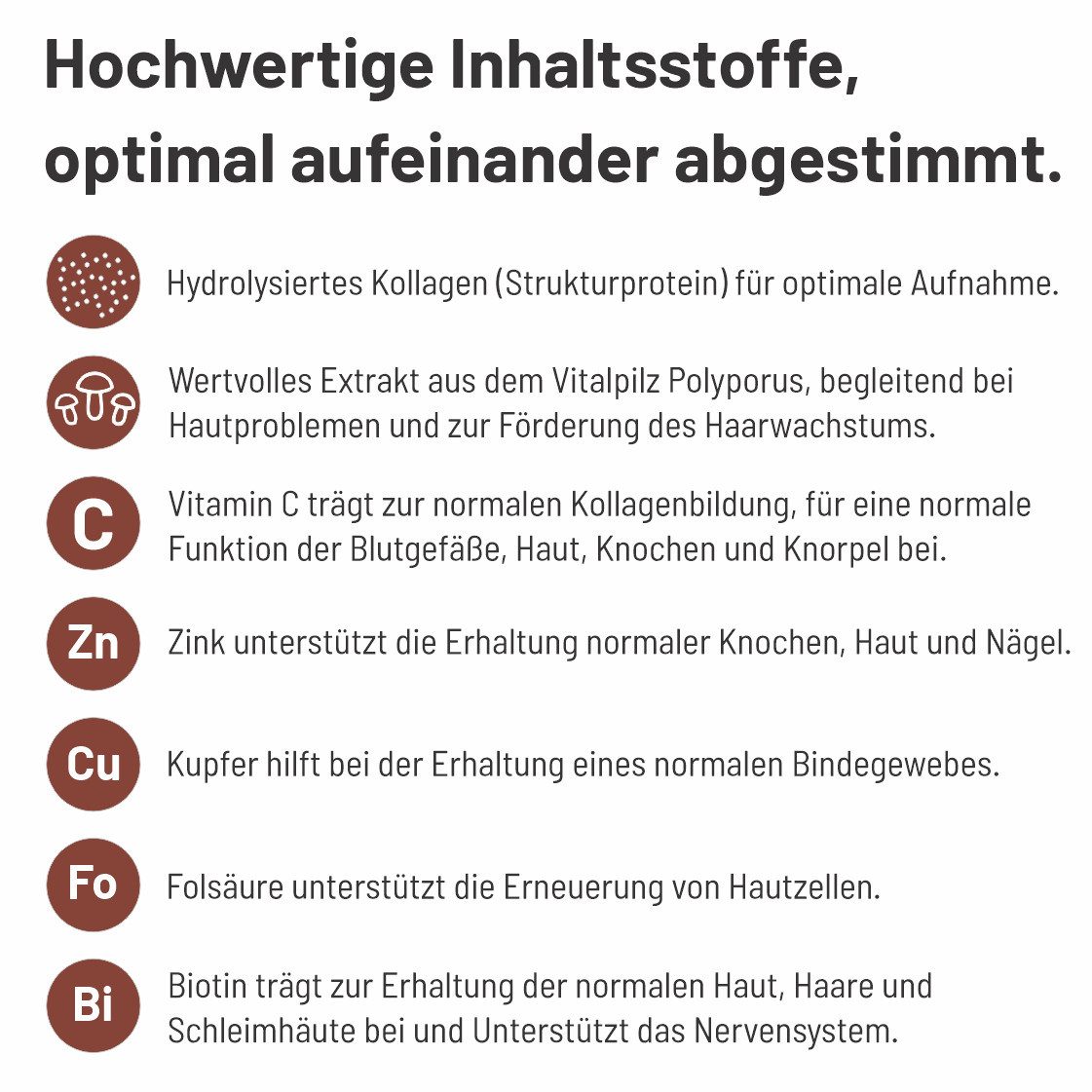 naturalplace® KOLLAGEN Komplex - Strukturprotein mit unterstützenden Vitalstoffen, Pulver, 120 g, + Vitalpilz Polyporus, Vitaminen, Spurenelementen, geschmacksneutral