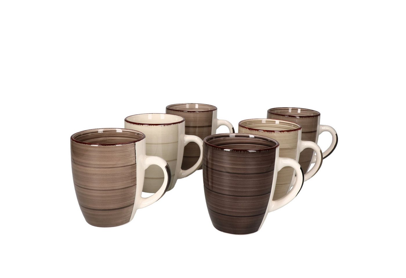 MamboCat Becher 6er Set Kaffeebecher Grey, Steingut