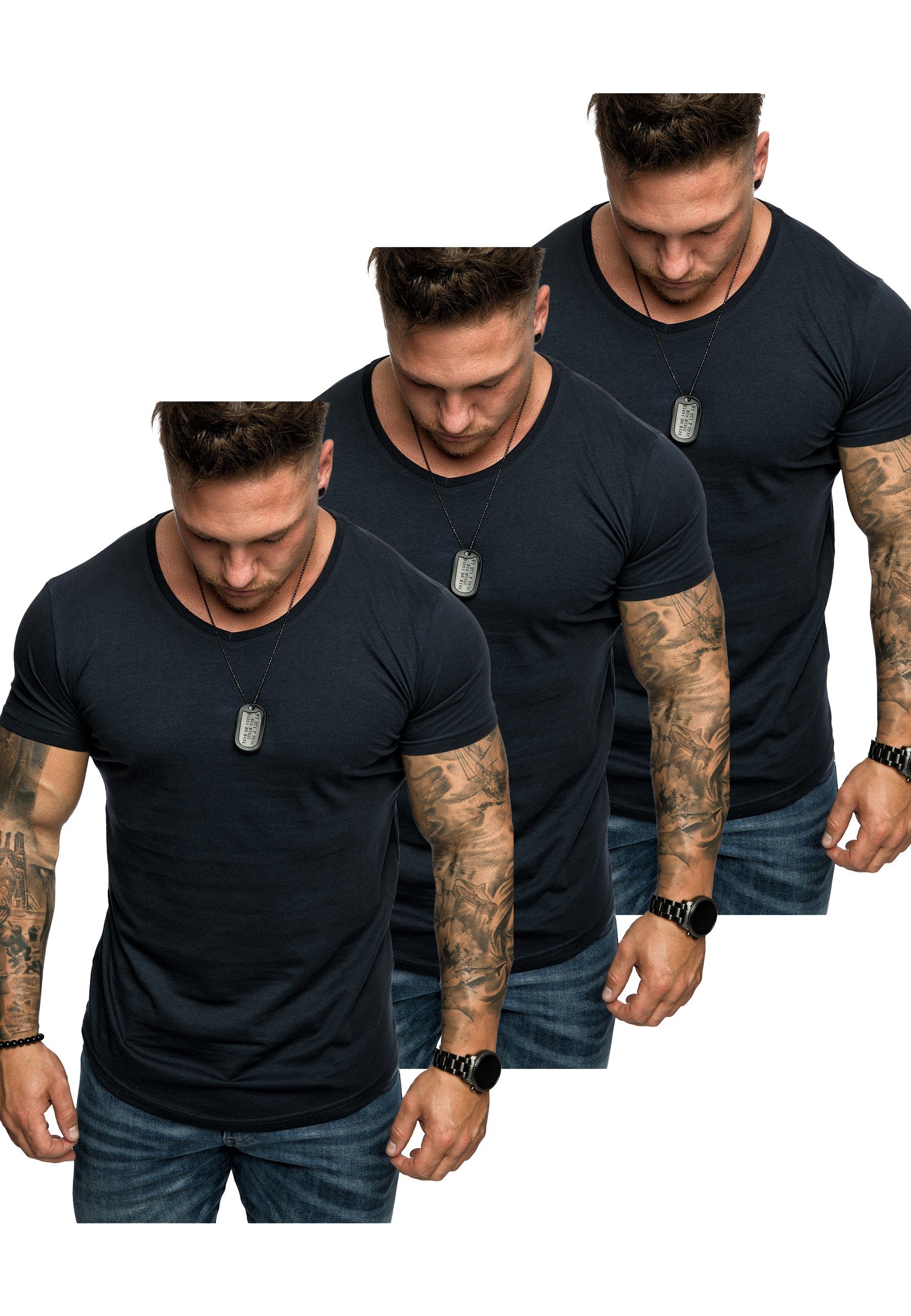 Amaci&Sons T-Shirt 3. BELLEVUE 3er-Pack T-Shirts (3er-Pack) Herren Basic Ov günstig online kaufen