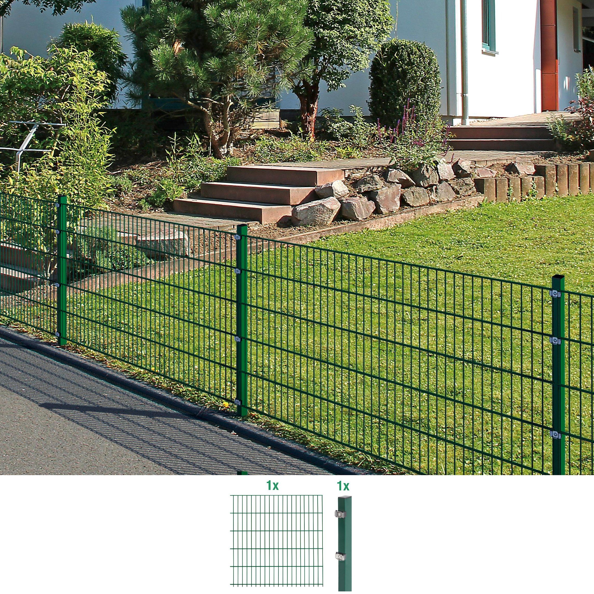 Alberts Doppelstabmattenzaun, (Set), Anbauset 80 cm hoch, 1 Matte 2 m