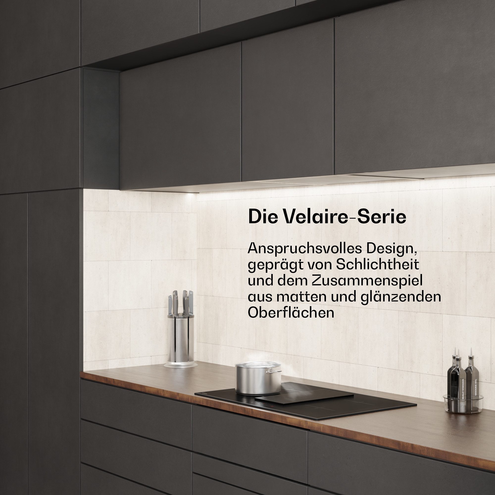 Klarstein Kochfeld mit Dunstabzug Velaire Induktionskochfeld 80 cm Dunstabzug 8400 W 590 m³/h 10047372, Einbau-Kochfeld mit Dunstabzug 4 Zonen Touch & Booster a – Bild 4 von 5