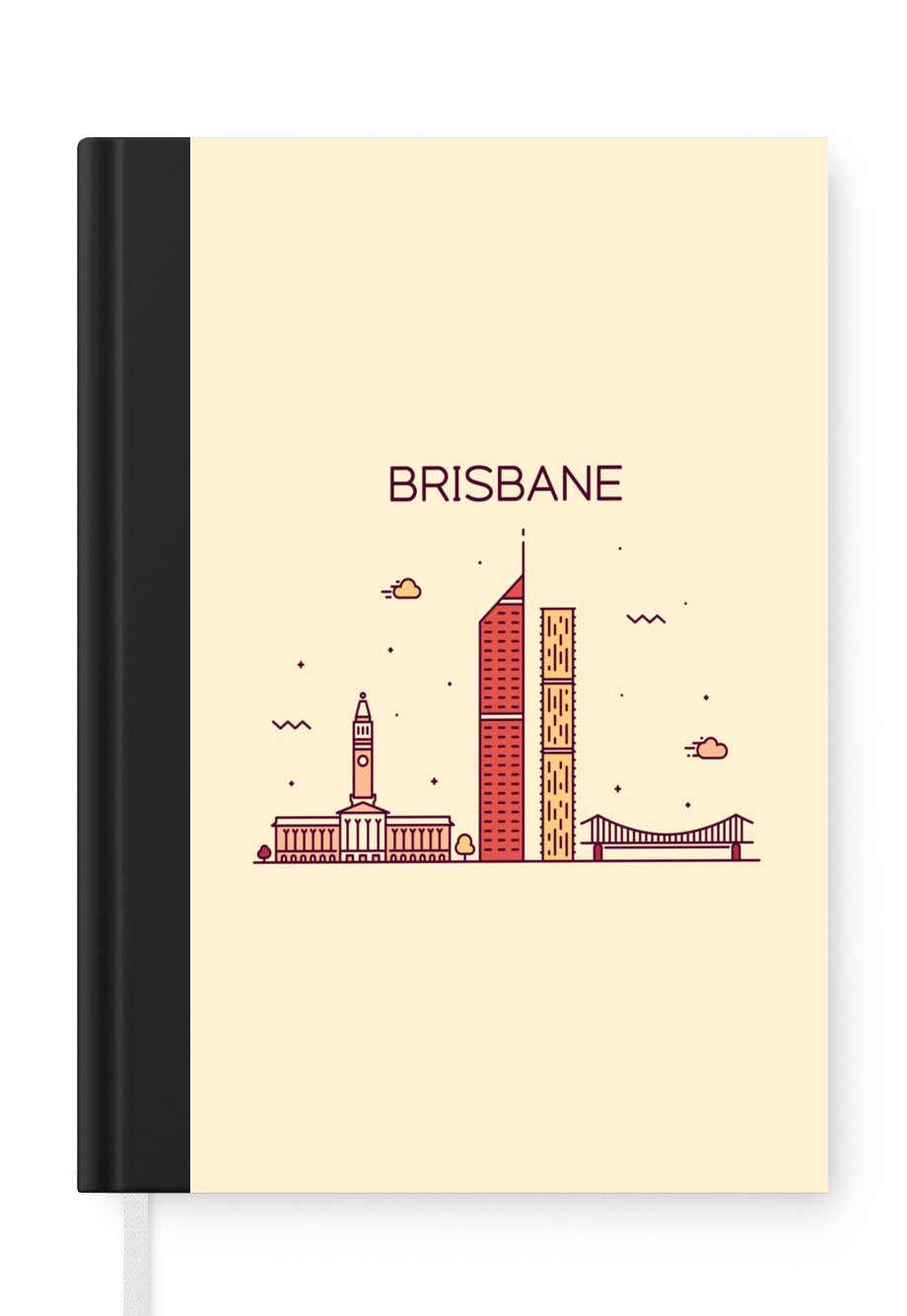 Skyline, Tagebuch, Australien 98 Brisbane Notizbuch A5, - Notizheft, MuchoWow Haushaltsbuch Merkzettel, - Journal, Seiten,