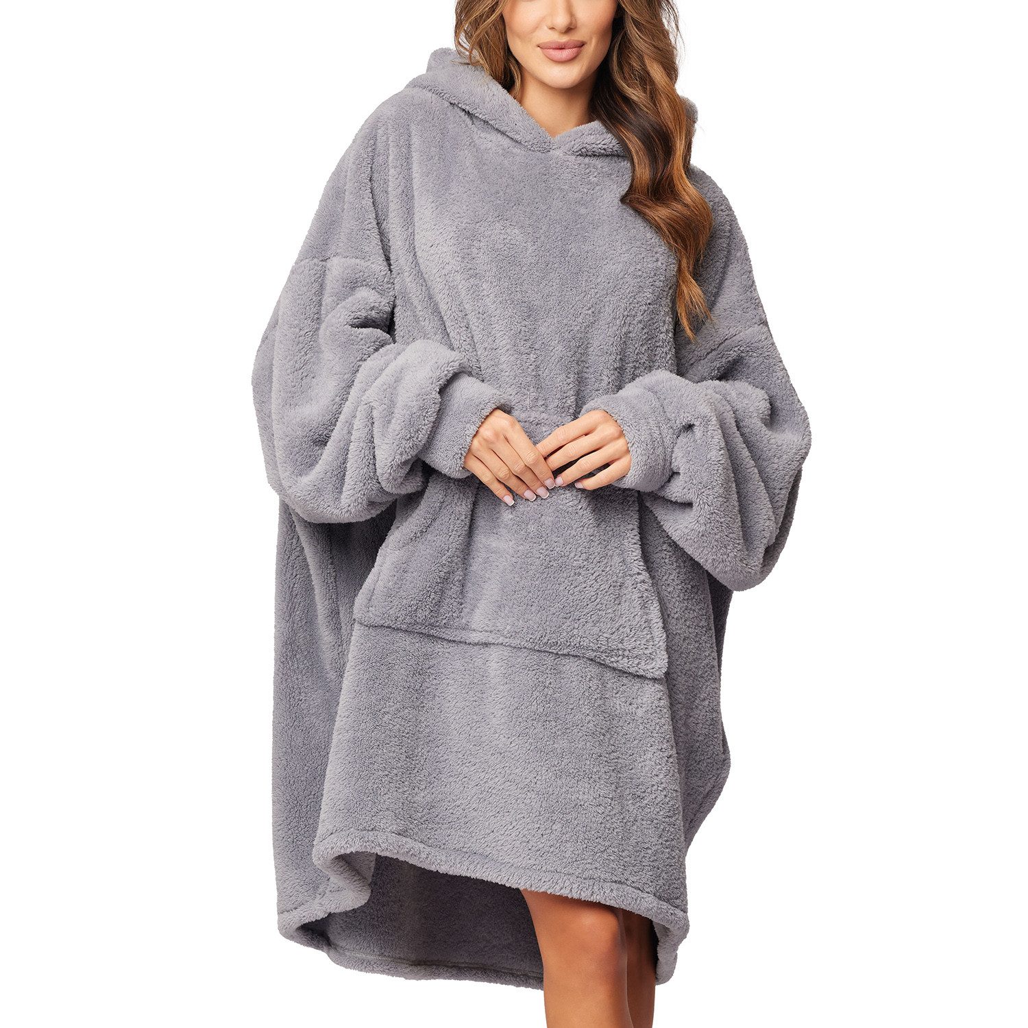 Vivisence Bademantel 5028, Polyester, mit Kapuze