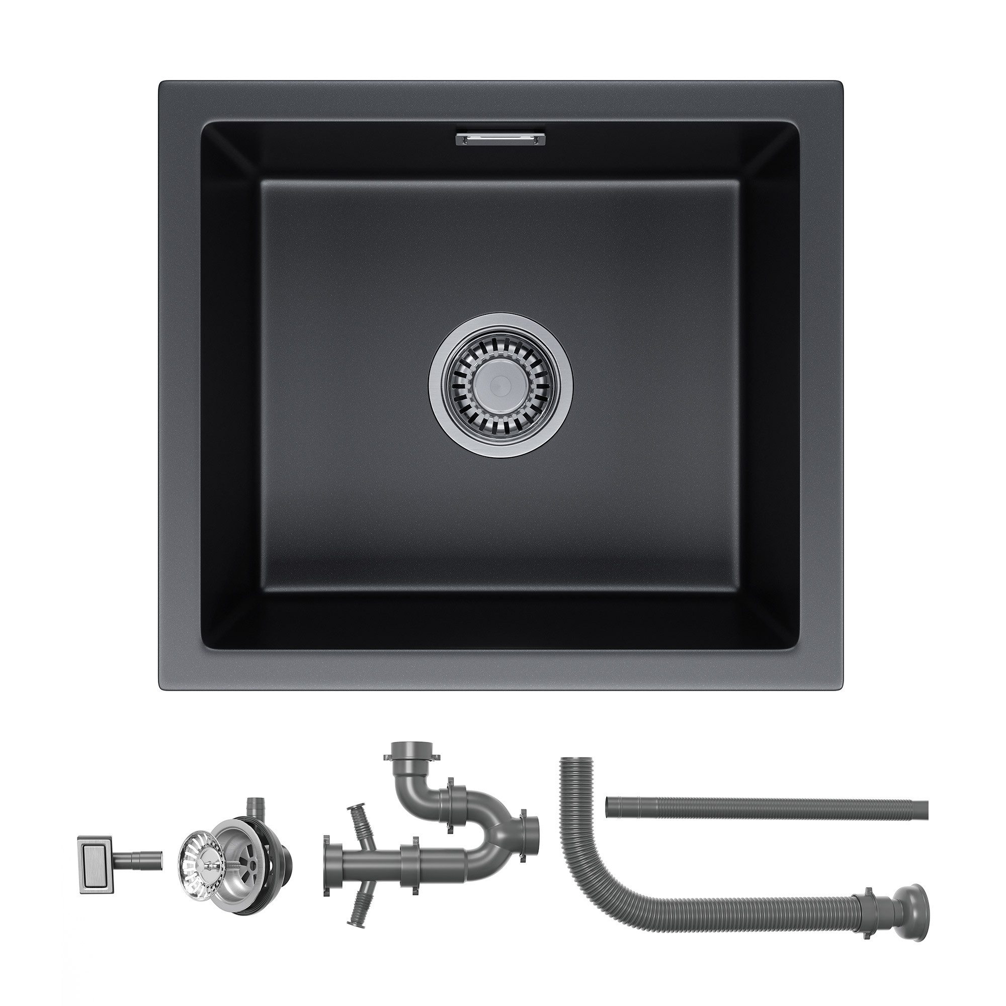 HOROW Granitspüle Küchenspüle Granit Siphon Einbauspüle günstig online kaufen