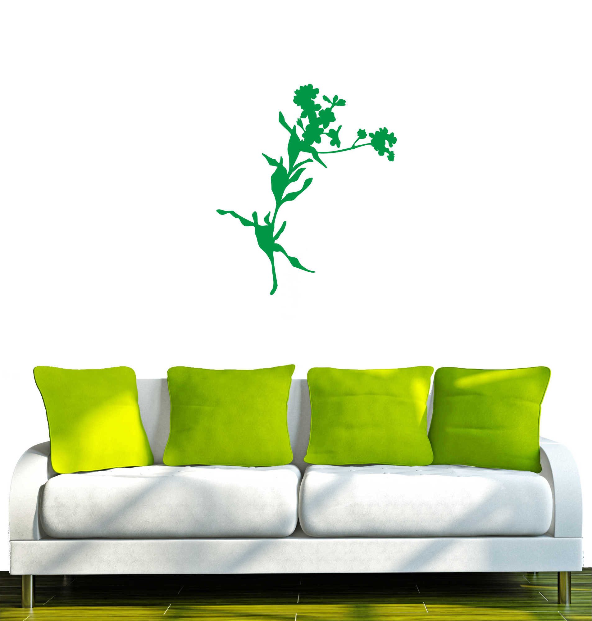 INDIGOS UG Wandtattoo Wandtattoo - Wandaufkleber - w038 Ranke Blume Deko Wandaufkleber