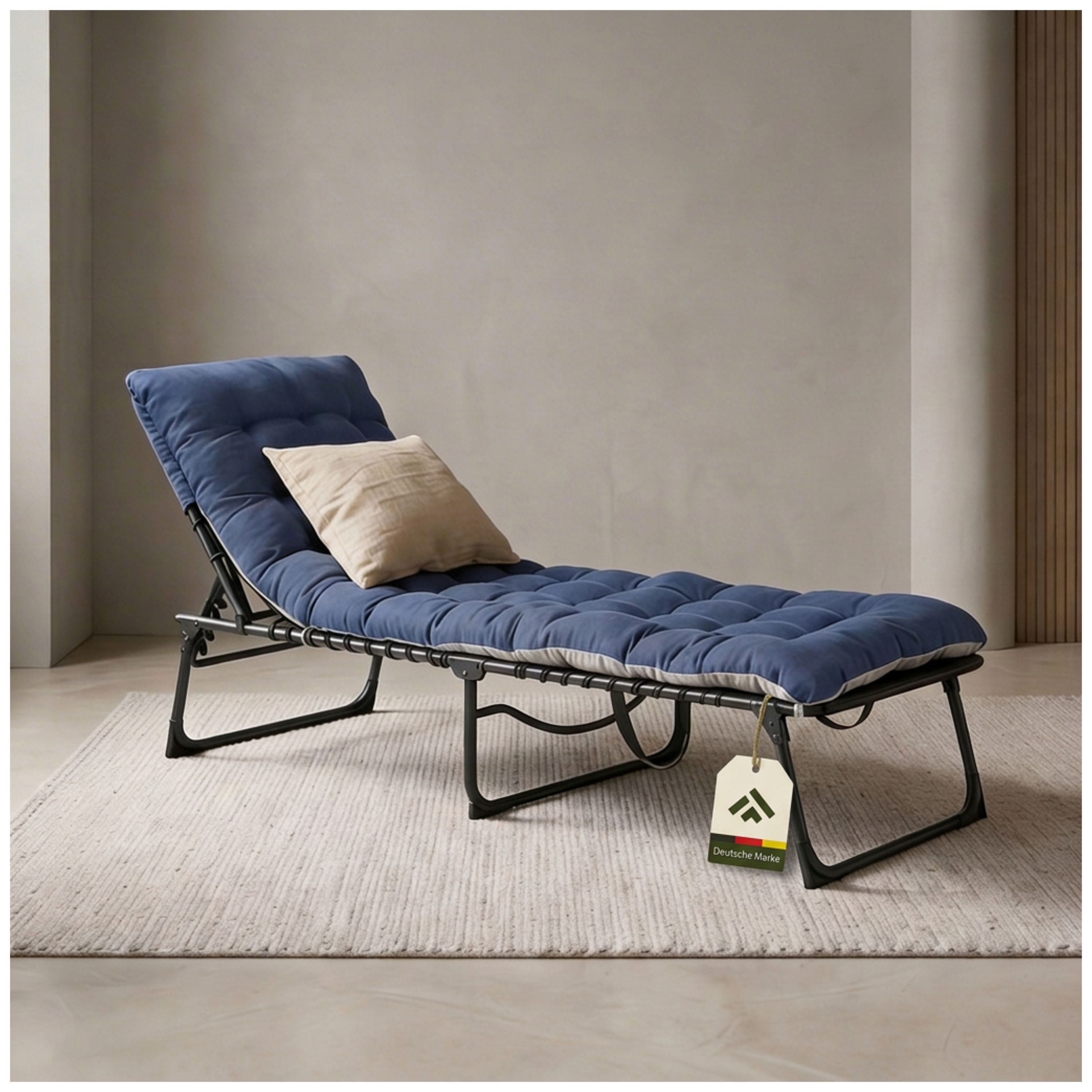 NovaTerra Gartenlounge-Set XXL Outdoor & Camping inkl. Matratze, klappbar, pflegeleicht, robuste Campingliege mit rostbeständigem Gestell, klappbar