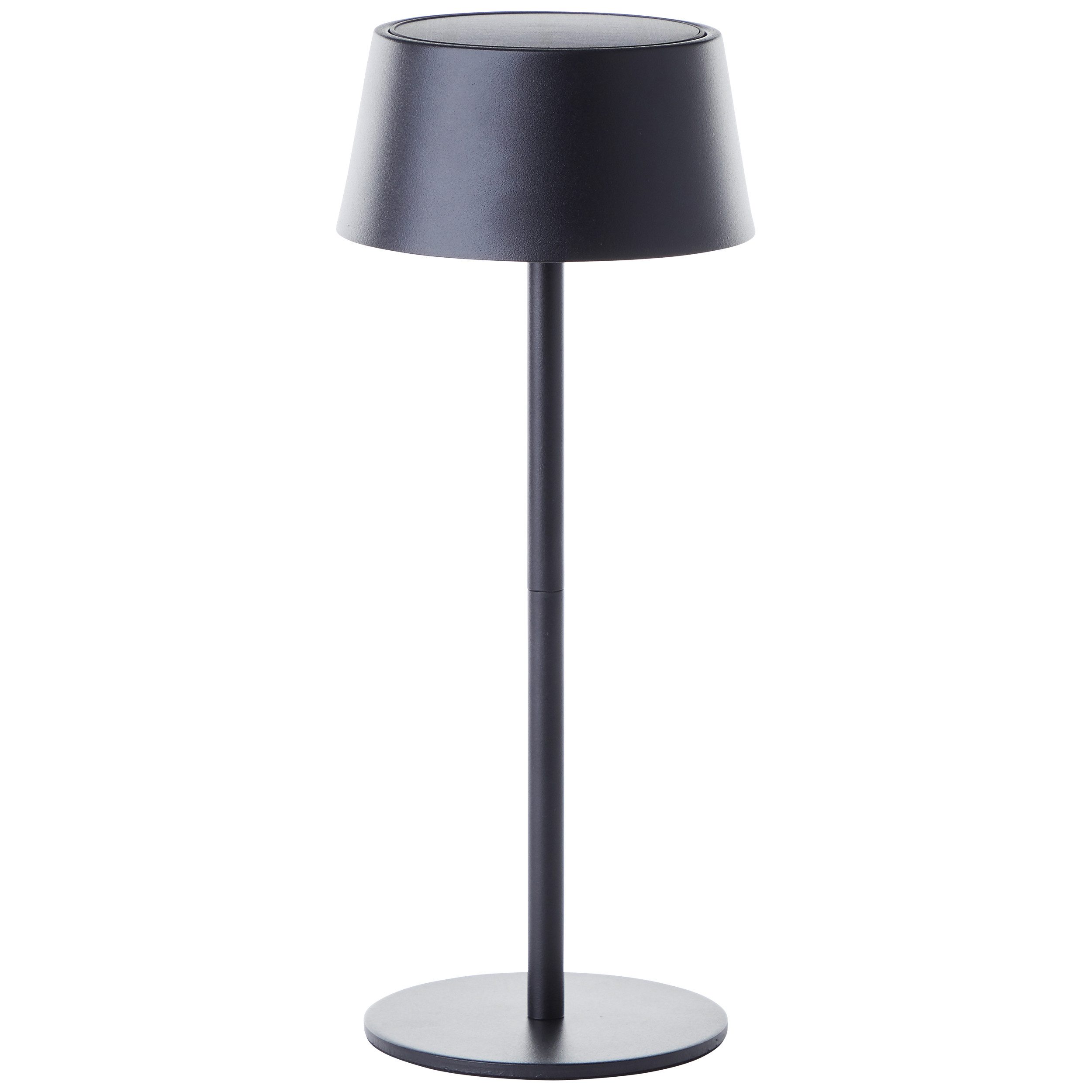 Brilliant LED Außen-Tischleuchte Picco, Dimmfunktion, LED fest integriert, Warmweiß, LED Außentischlampe Leuchte mit Solar in schwarz matt per USB ladbar
