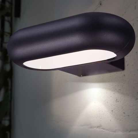 Globo Außen-Wandleuchte, LED-Leuchtmittel fest verbaut, Warmweiß, Wandleuchte Fassadenlampe Außenleuchte LED Haustürlampe dunkelgrau