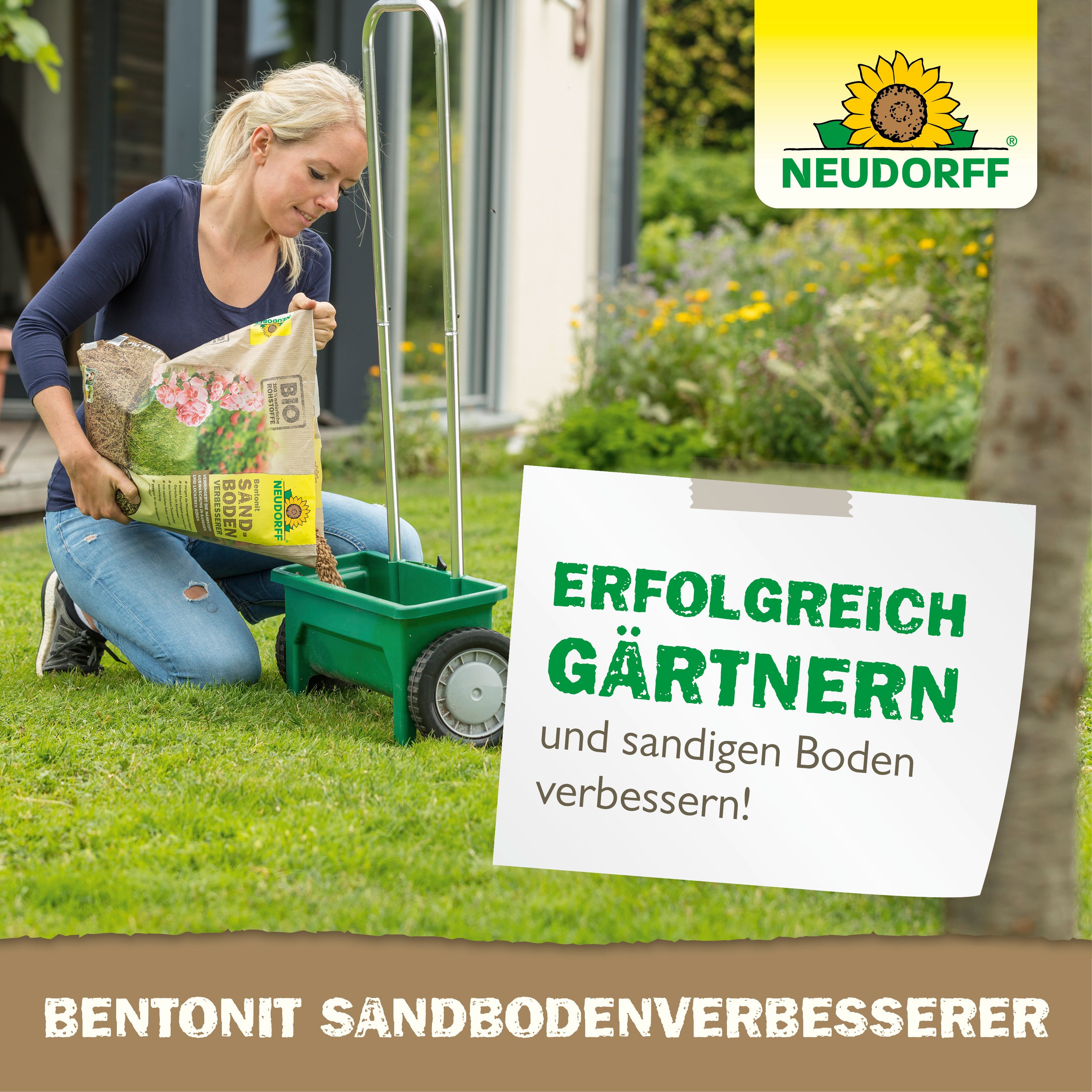 Neudorff Tonmehl Bentonit SandbodenVerbesserer 10 kg, mit Bodenhilfsstoff aus Tonmineralen, (Verbessert Bodenstruktur sowie Wasser- & Nährstoffspeicherung, Tonm – Bild 2 von 3