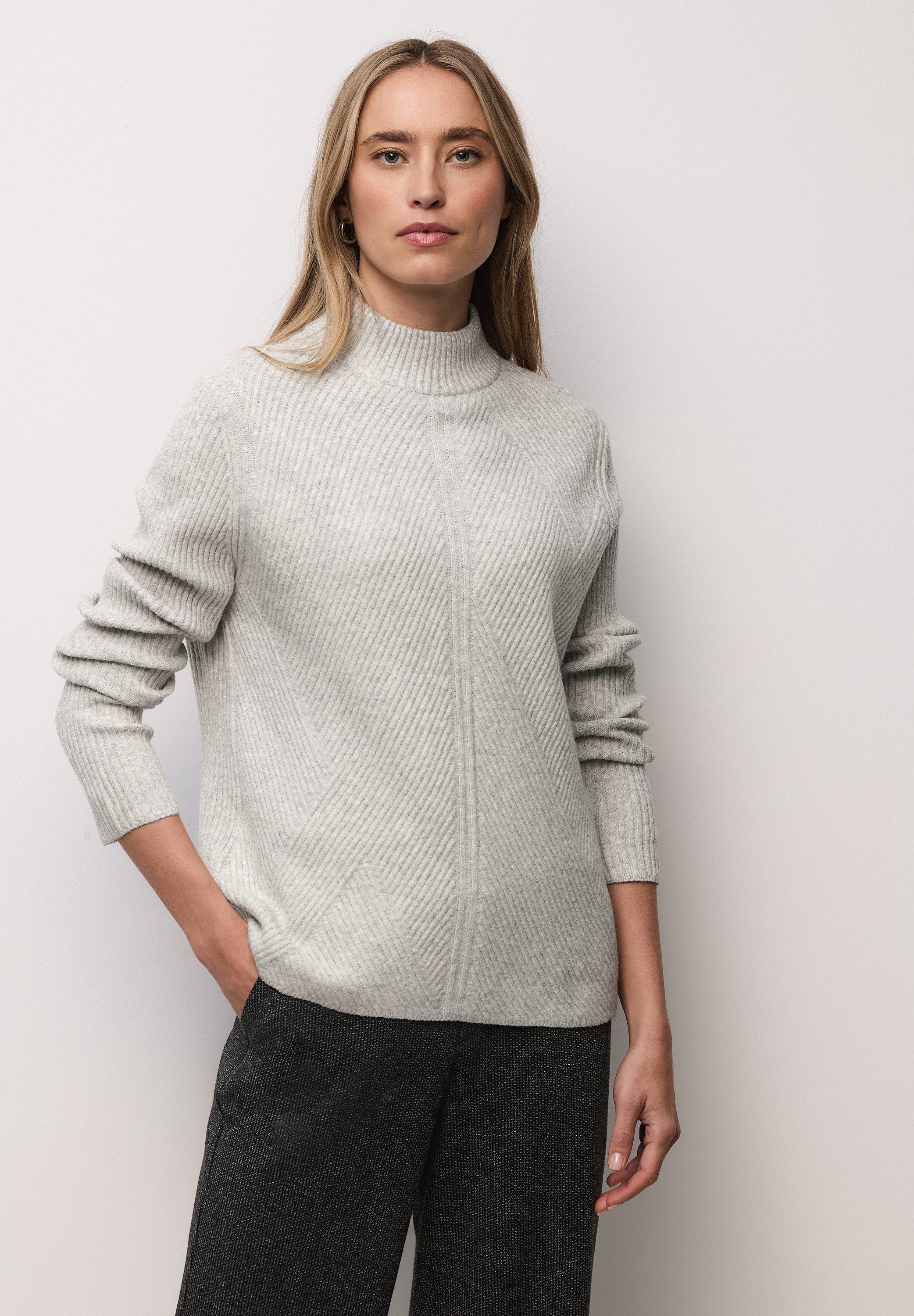 STREET ONE Stehkragenpullover im soften Baumwoll-Mix günstig online kaufen