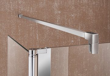 welltime Walk-in-Dusche Mailand, Einscheibensicherheitsglas, in 3 verschiedenen Breiten (90,100, 120cm), 6mm Sicherheitsglas