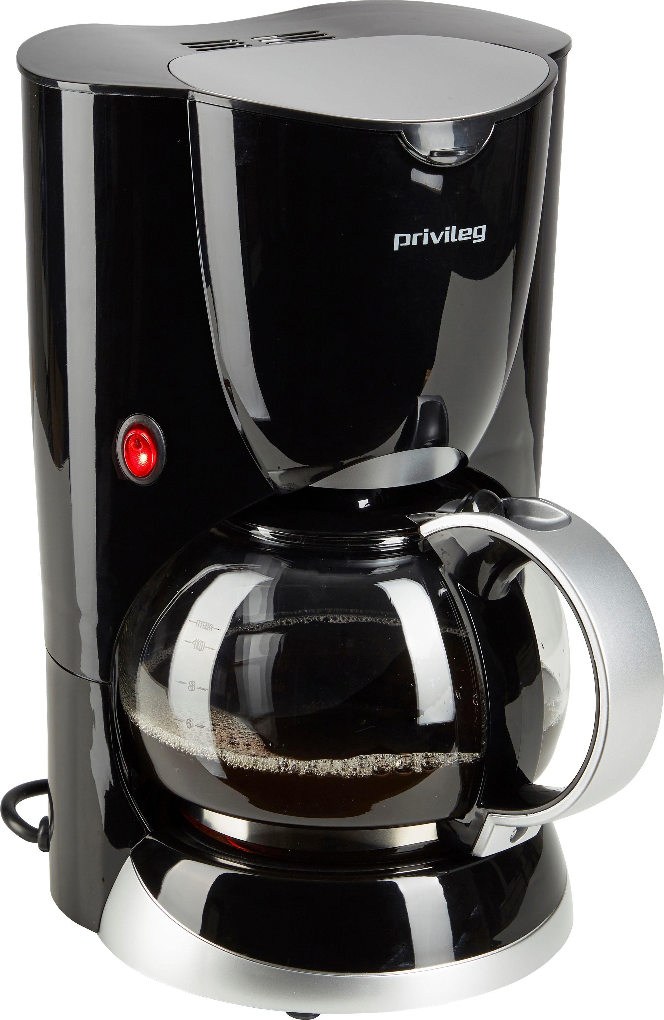 Privileg Filterkaffeemaschine Max. 1080 Watt, 1,37l Kaffeekanne, Papierfilter 1x4, schwarz