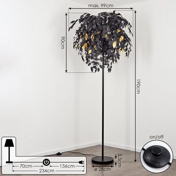 hofstein Stehlampe »Orticelli« Stehlampe aus Metall/Kunststoff in Schwarz/Goldfarben, ohne Leuchtmittel