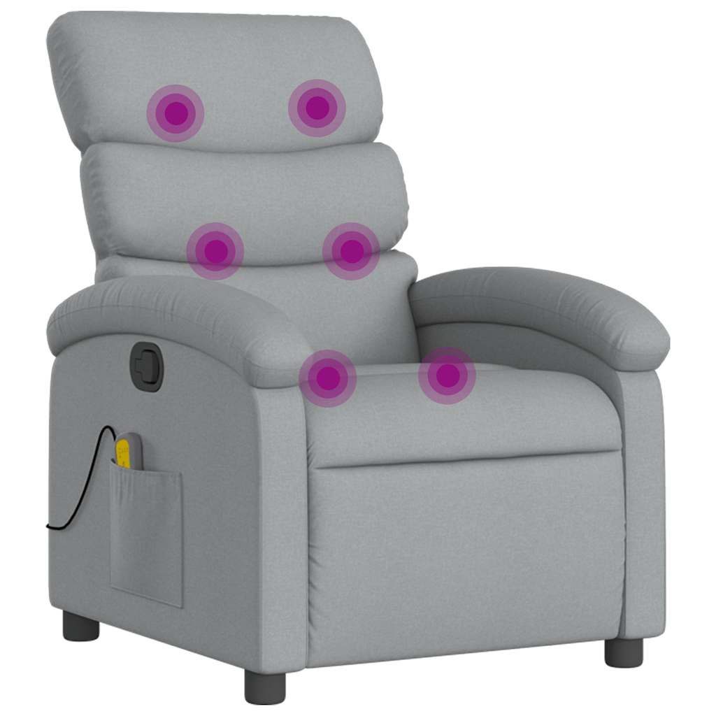 vidaXL Sessel Massagesessel Hellgrau Stoff (1-St) günstig online kaufen