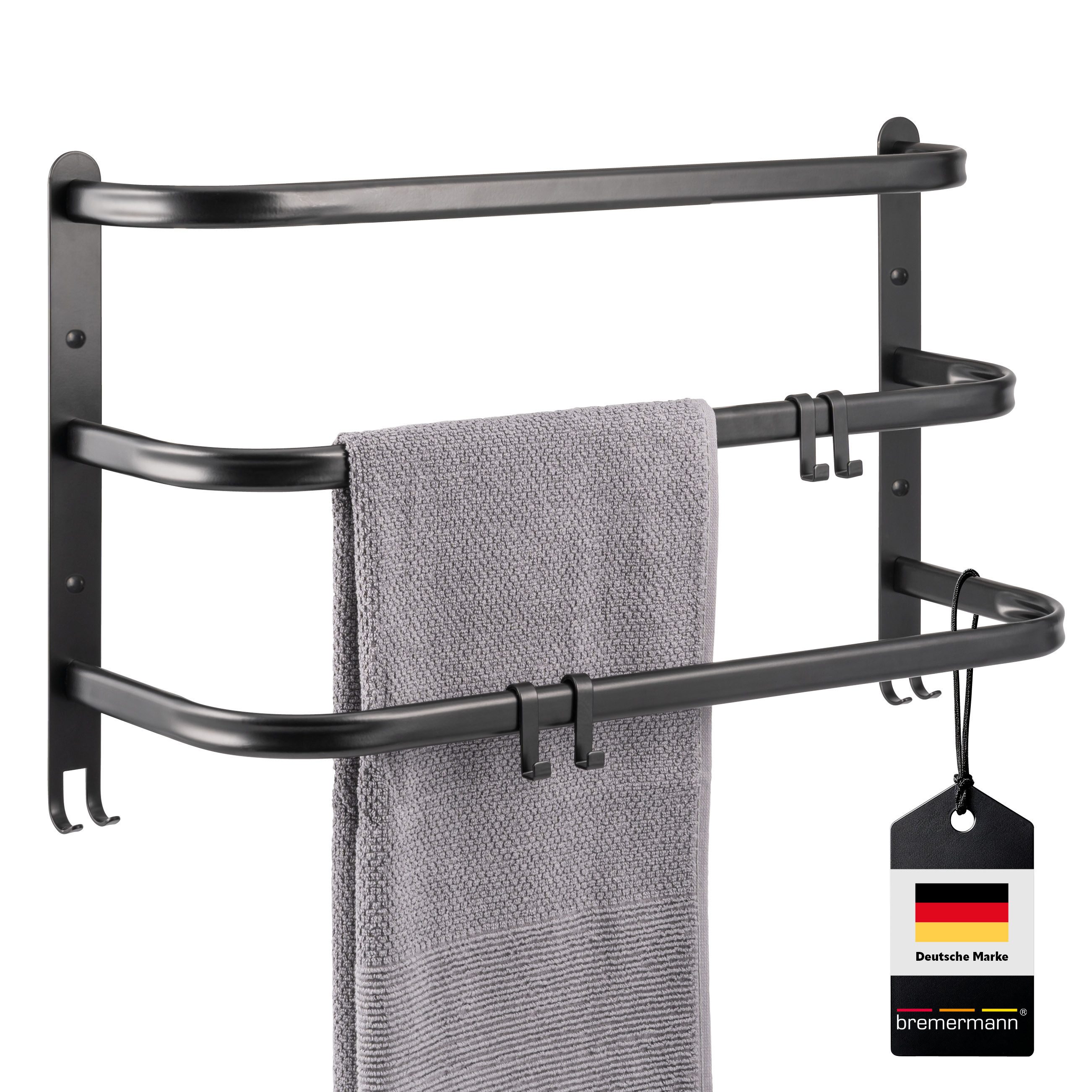 bremermann Handtuchhalter Wand-Handtuchhalter, 3 gestufte Ablagen, Handtuch günstig online kaufen