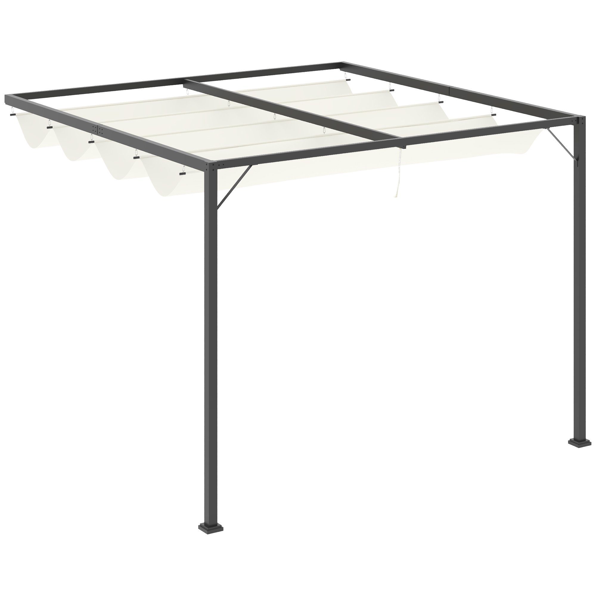 Outsunny Pavillon Sonnenmarkise mit Dach UV-Schutz, günstig online kaufen