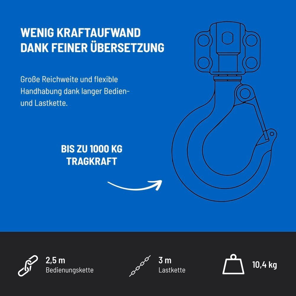 Güde Seilzug Güde Ketten-Flaschenzug 1000 kg