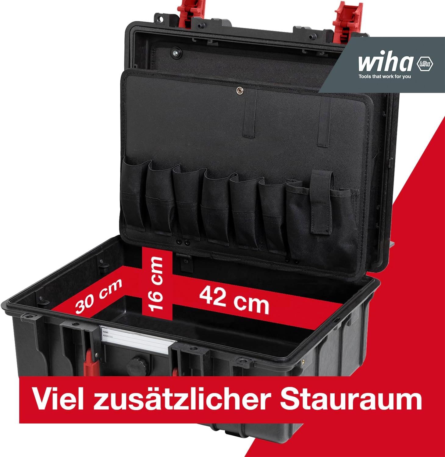Wiha Werkzeugkoffer Basic L Lehrlingskoffer (45531), Set für Profi & Azubi Set 36-teilig