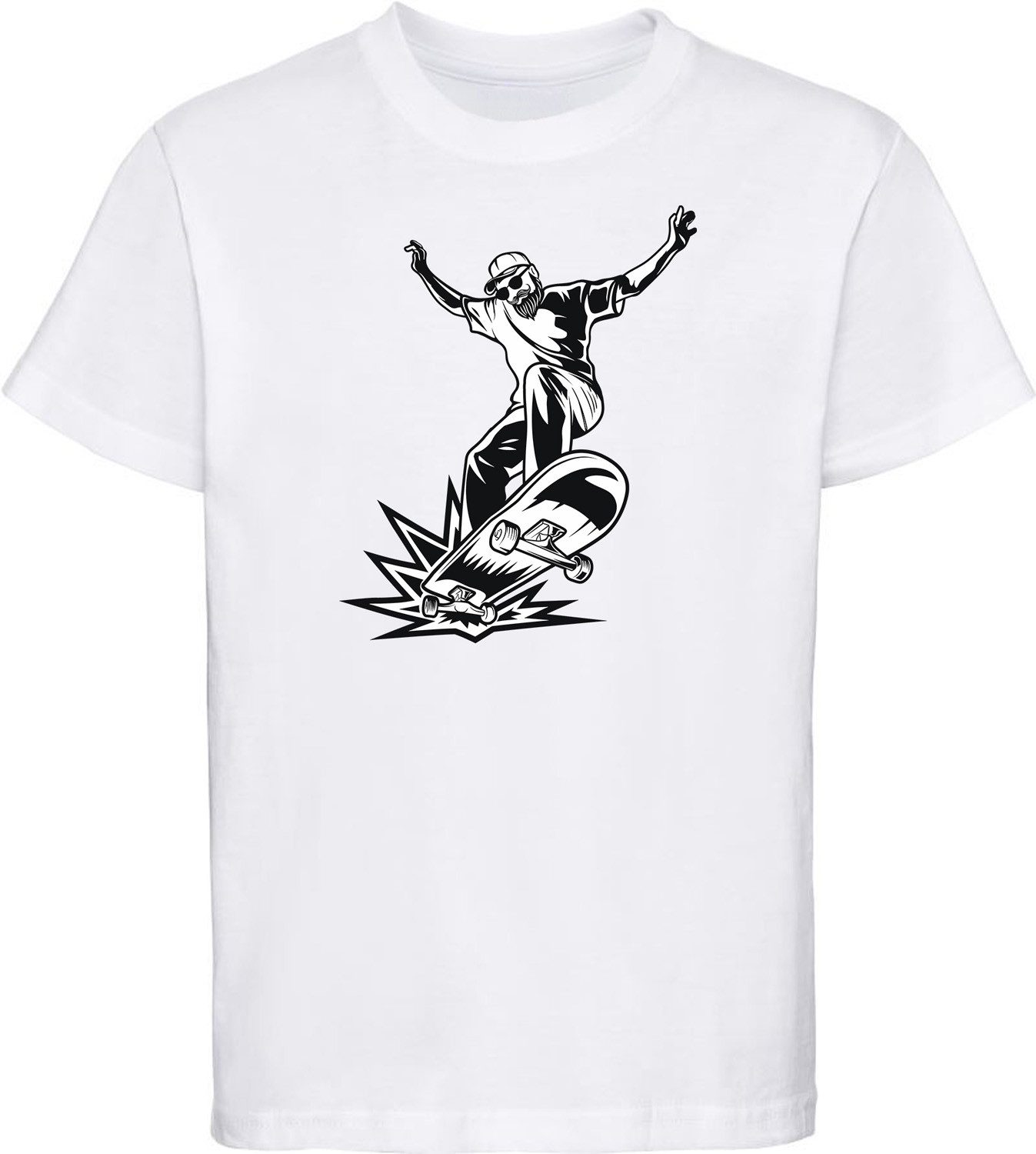 T-Shirt Kinder Print Shirt cooler springender Skater Silhouette