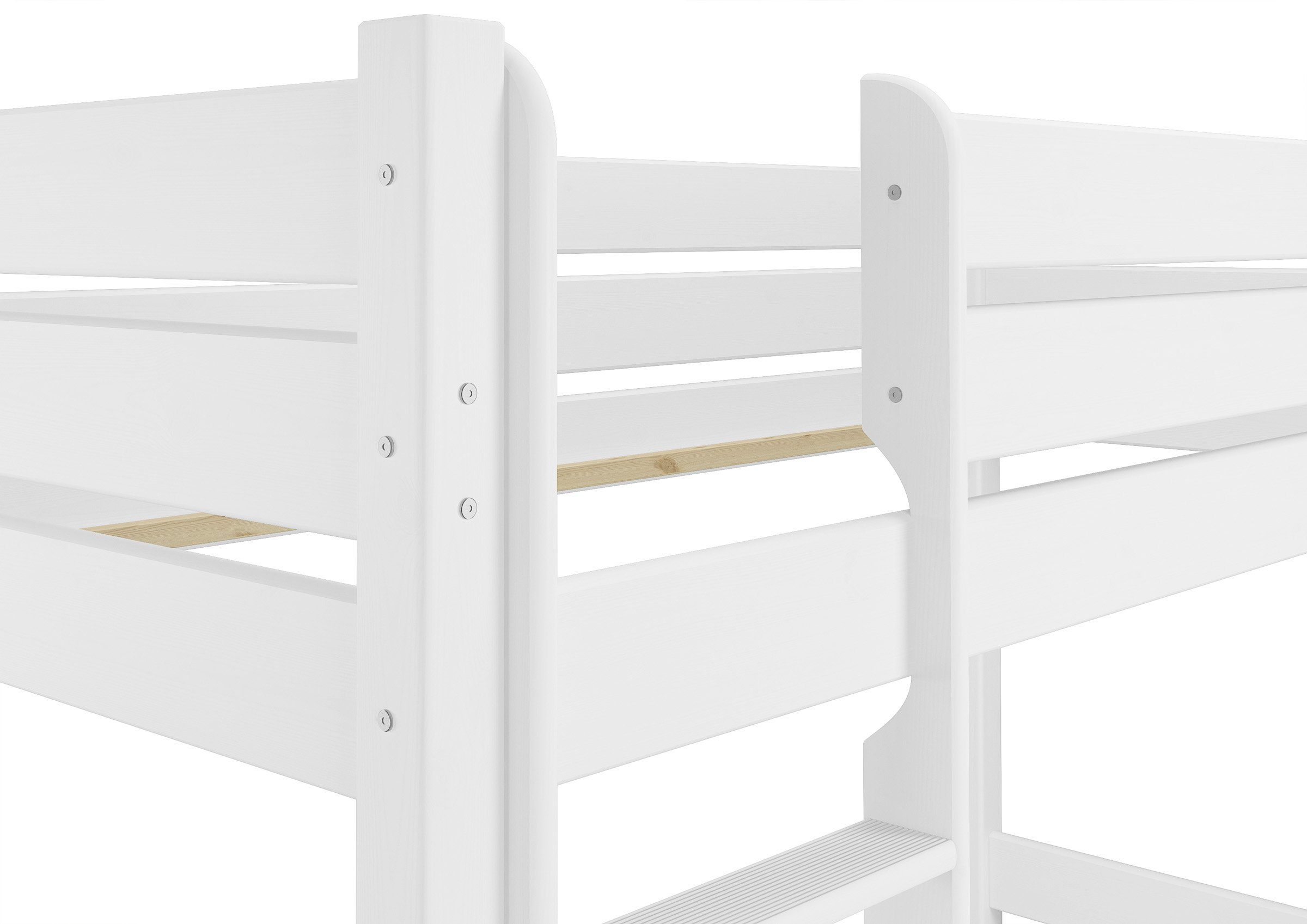 für Stockbett ERST-HOLZ Rollrost Bettkästen 90x200 lackiert Erwachsene weiß Etagenbett