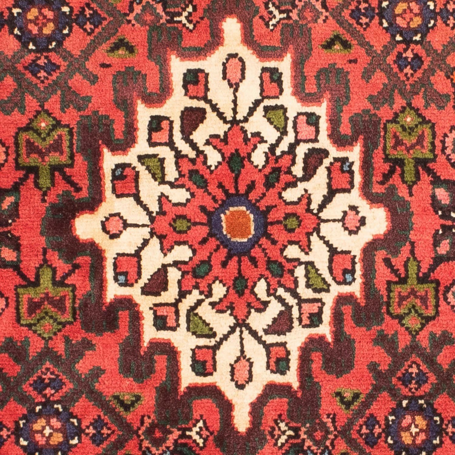 Orientteppich Perser - Nomadic - Einzelstück mit Höhe: Handgeknüpft, 150 x - Zertifikat 100 cm rot, mm, rechteckig, Wohnzimmer, morgenland, 10