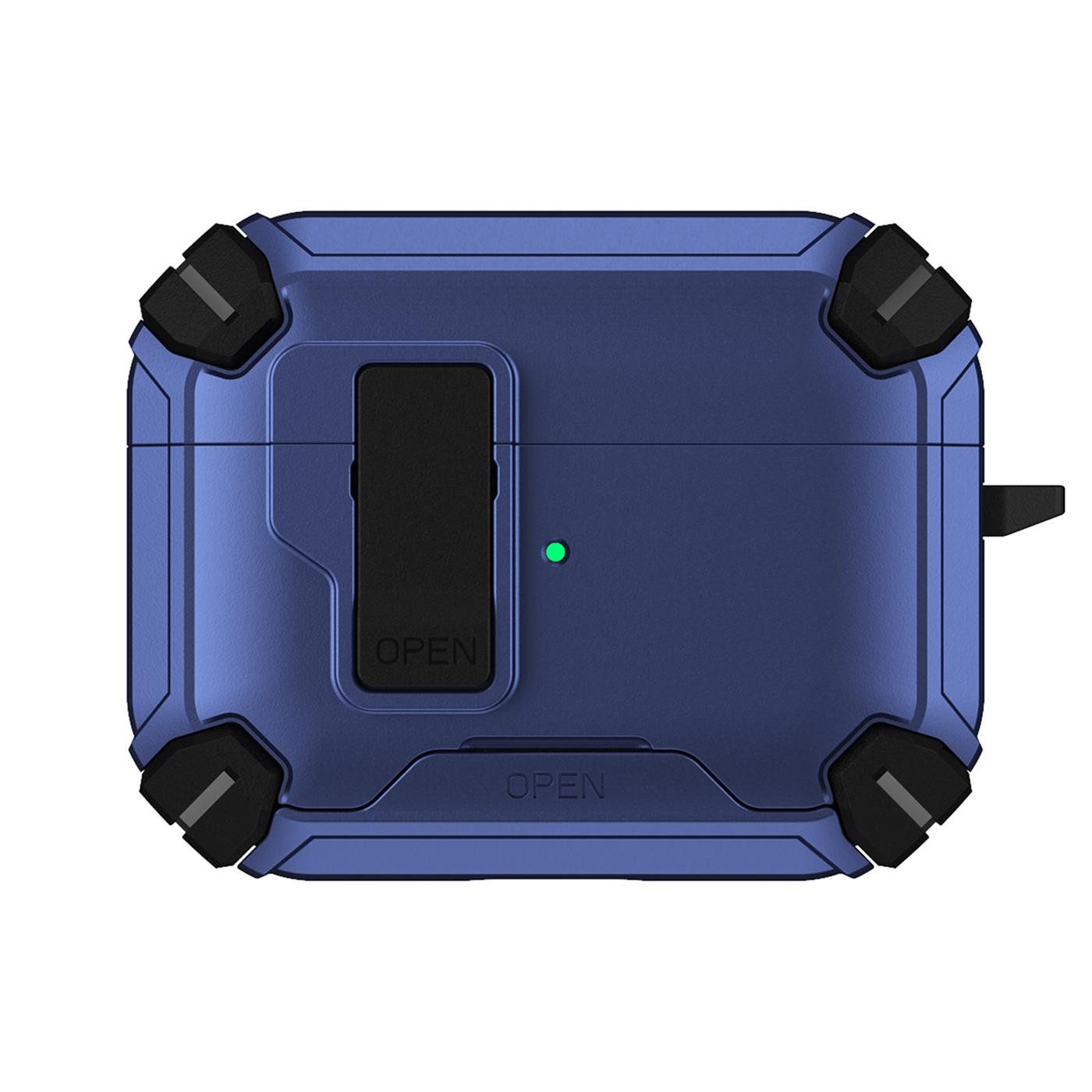 CoolGadget Kopfhörer-Schutzhülle Defender Hülle für Apple AirPods 4 magnetisch mit Karabiner, 360° Full-Body Case Schutzhülle Handy Standfunktion magnetisch lad – Bild 2 von 5