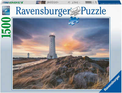 Ravensburger Puzzle Magische Stimmung über dem Leuchtturm von Akranes, Island, 1500 Puzzleteile, Made in Germany, FSC® - schützt Wald - weltweit