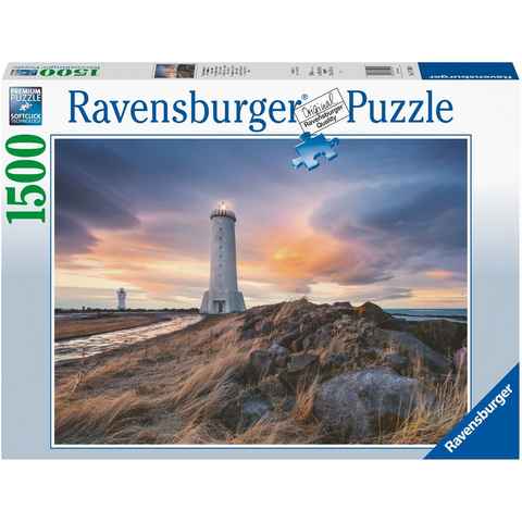 Ravensburger Puzzle Magische Stimmung über dem Leuchtturm von Akranes, Island, 1500 Puzzleteile, Made in Germany, FSC® - schützt Wald - weltweit