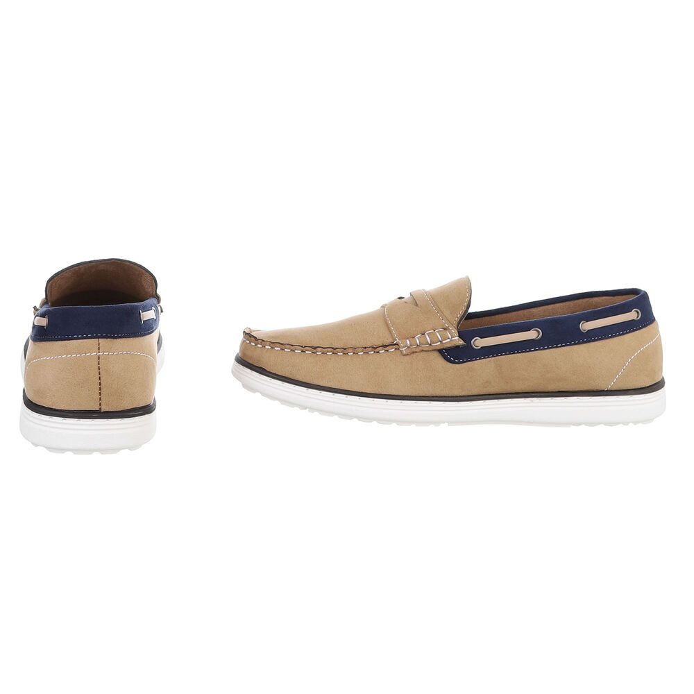 Coolwalk Herren Mokassin Slip-on Freizeitschuh in Velours-Optik Slipper (91977397) Flach Slipper in Beige – Bild 5 von 5