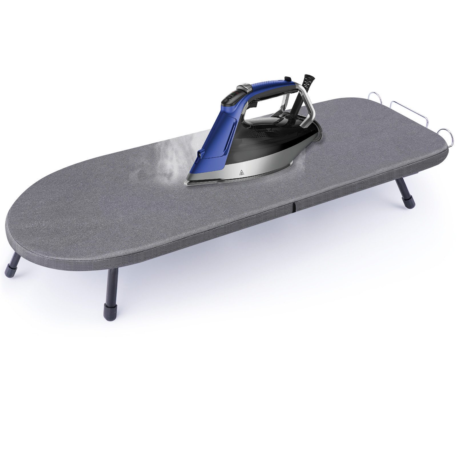 XERSEK Tischbügelbrett Stahl Tisch Klein Bügeltisch 81x31cm Mini Klappbares Bügelbrett, Faltbar Bügelbretter für Dampfbügelstation