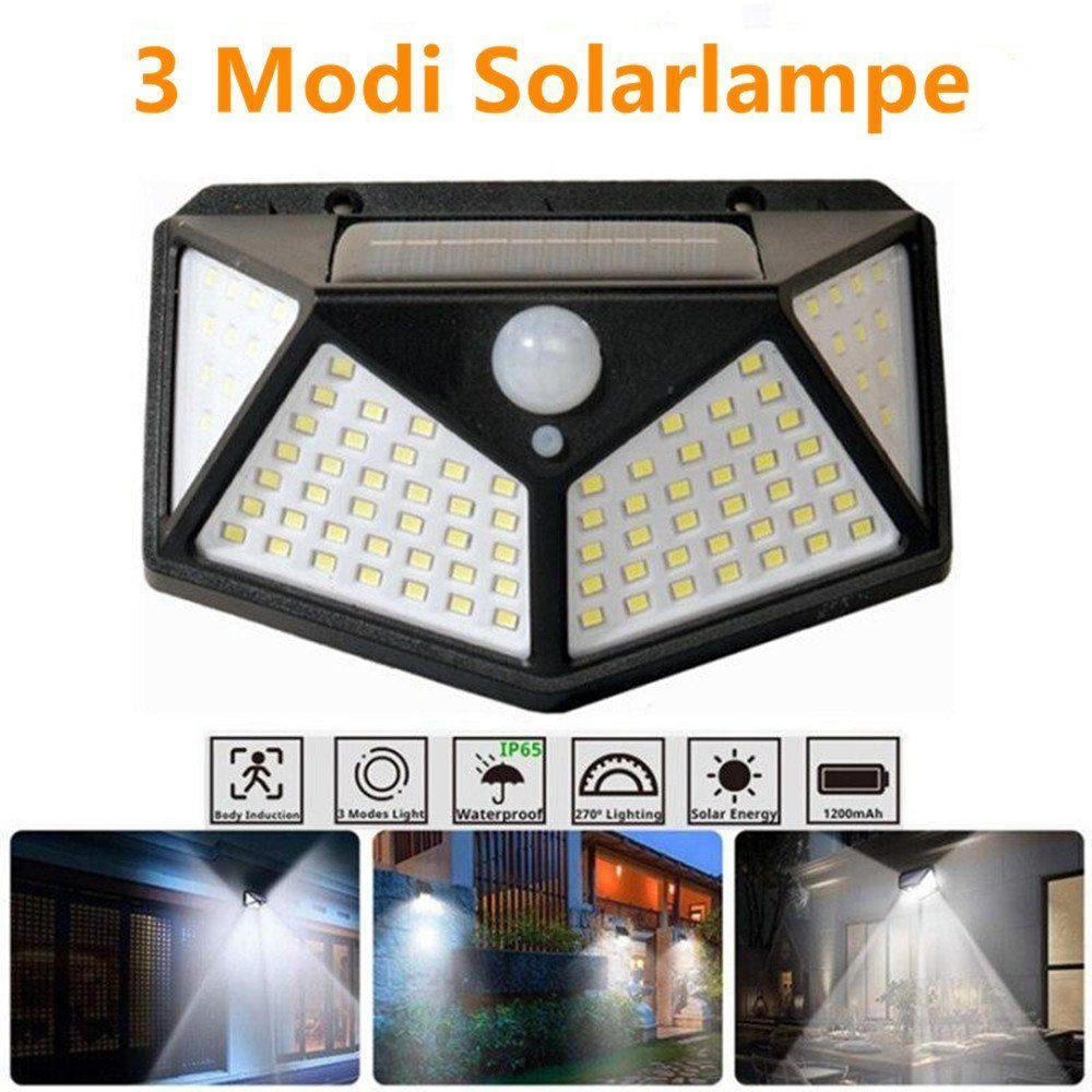 Modi Warmweiß, 3 Solarleuchte für iscooter Stücke Beleuchtungswinkel, Außen, integriert, 270° LED Solarlampen Bewegungsmelder, Außen-Wandleuchte, mit 2 Superhelle fest LED Induktiv Solarleuchte,