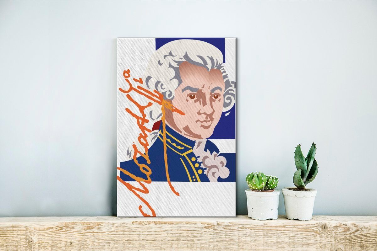 OneMillionCanvasses® Leinwandbild Illustration Zackenaufhänger, inkl. cm Farbe, (1 Gemälde, fertig von 20x30 Leinwandbild St), bespannt in Mozart