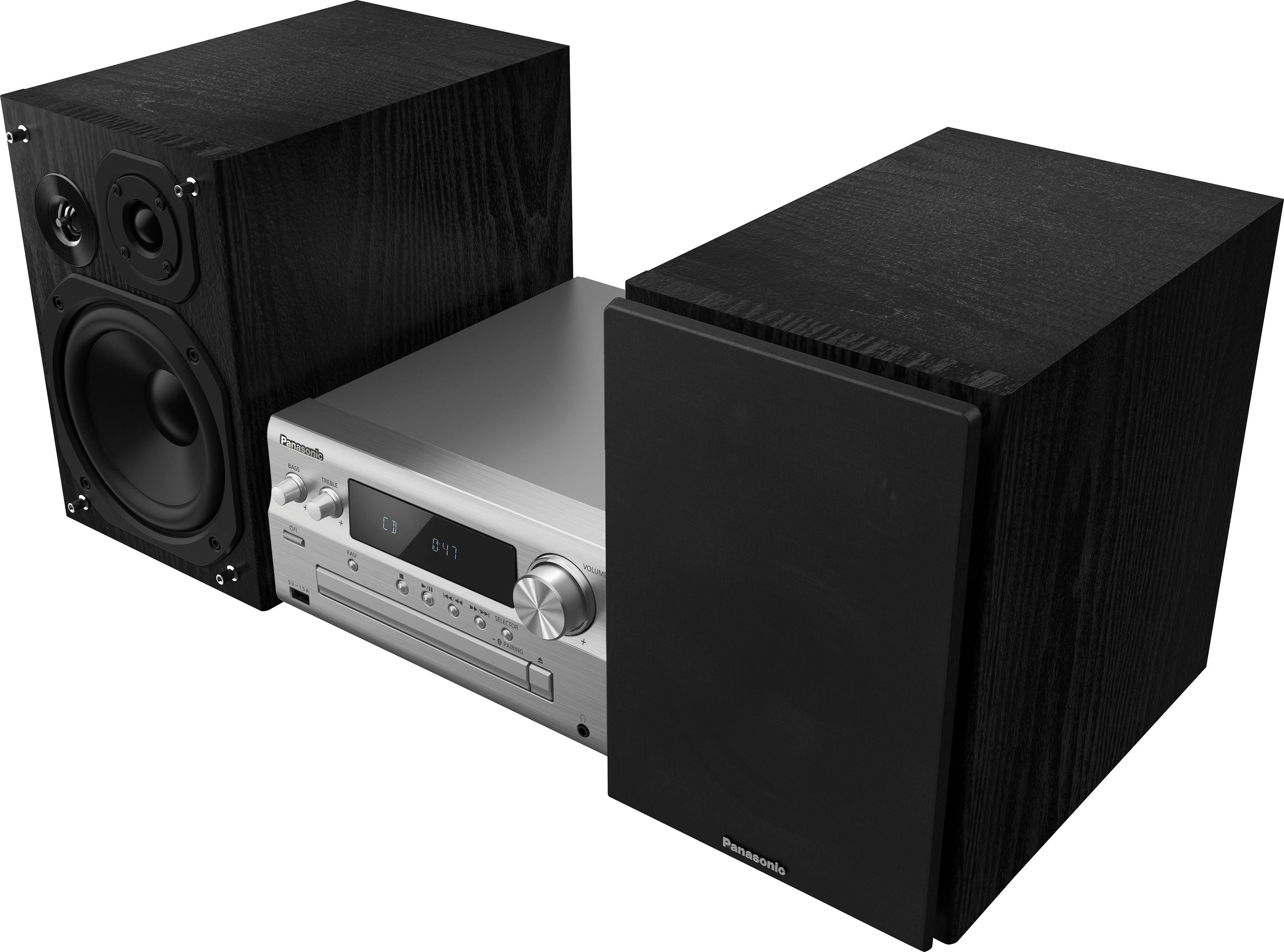 UKW SC-PMX802E Silber Radio, Premium Micro- USB-Audiowiedergabe) Audio, Panasonic WLAN, Kompaktanlage (Bluetooth, Hi-Res