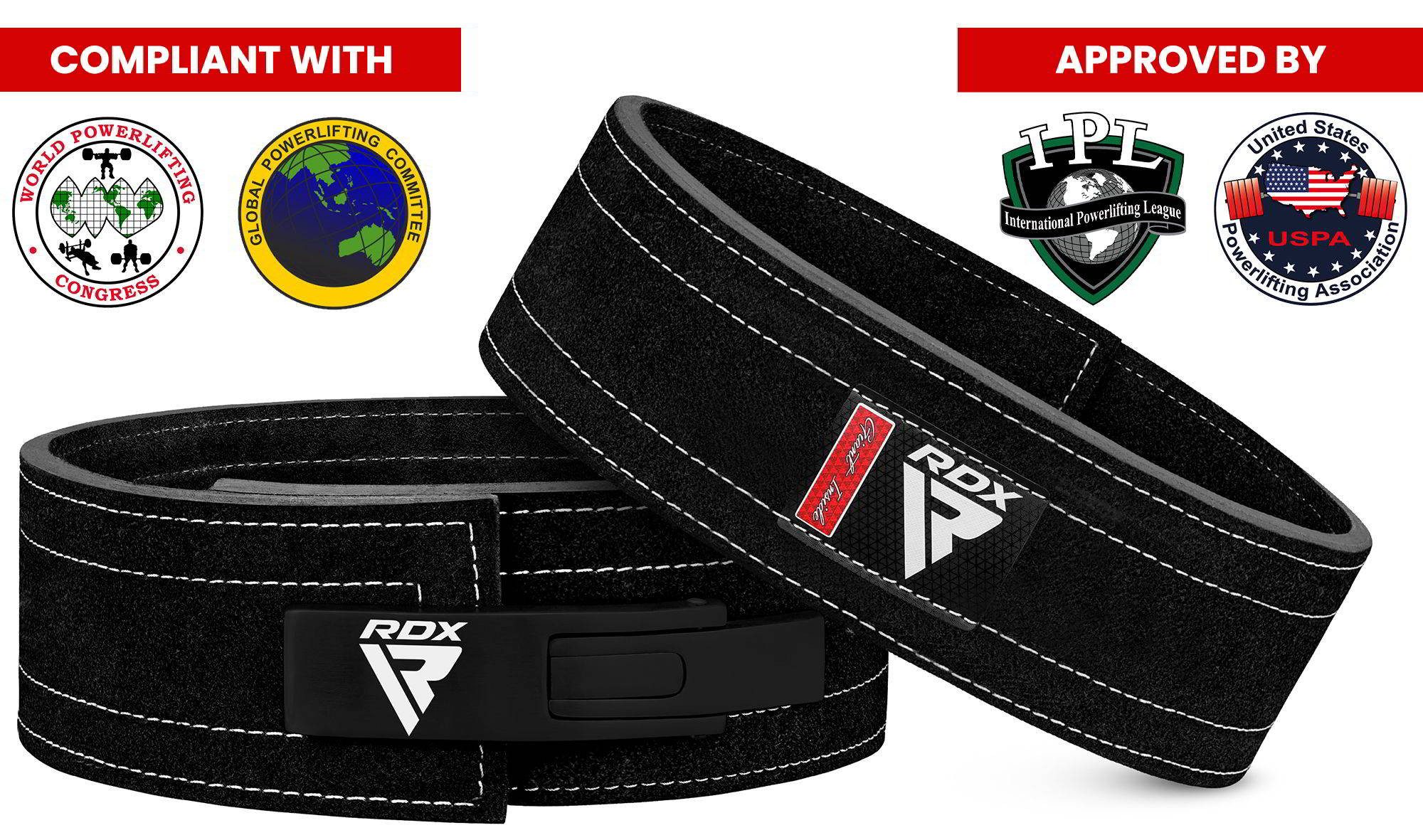 RDX Sports Bauch- und Rückenstützgürtel RDX 4 INCH POWERLIFTING CONGRESS APPROVED POWERLIFTING LEDER GÜRTEL, am besten geeignet für Gewichtheben