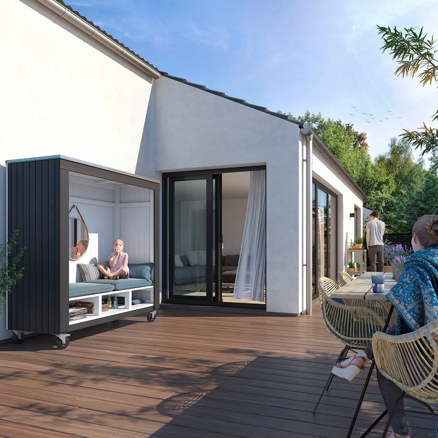PLUS Gartenhaus Loungehaus SIESTA Sommerly, BxT: 67x179 cm, 179x67x183 cm