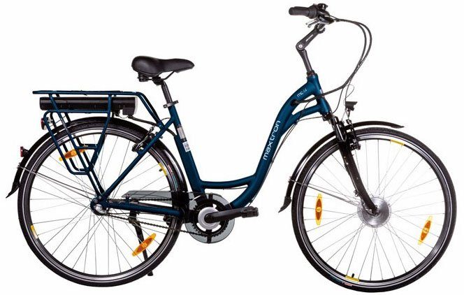 Maxtron E-Bike MC 14, 3 Gang Shimano Nexus Schaltwerk, Nabenschaltung, Frontmotor, 360 Wh Akku, Pedelec, Elektrofahrrad für Damen u. Herren, Cityrad