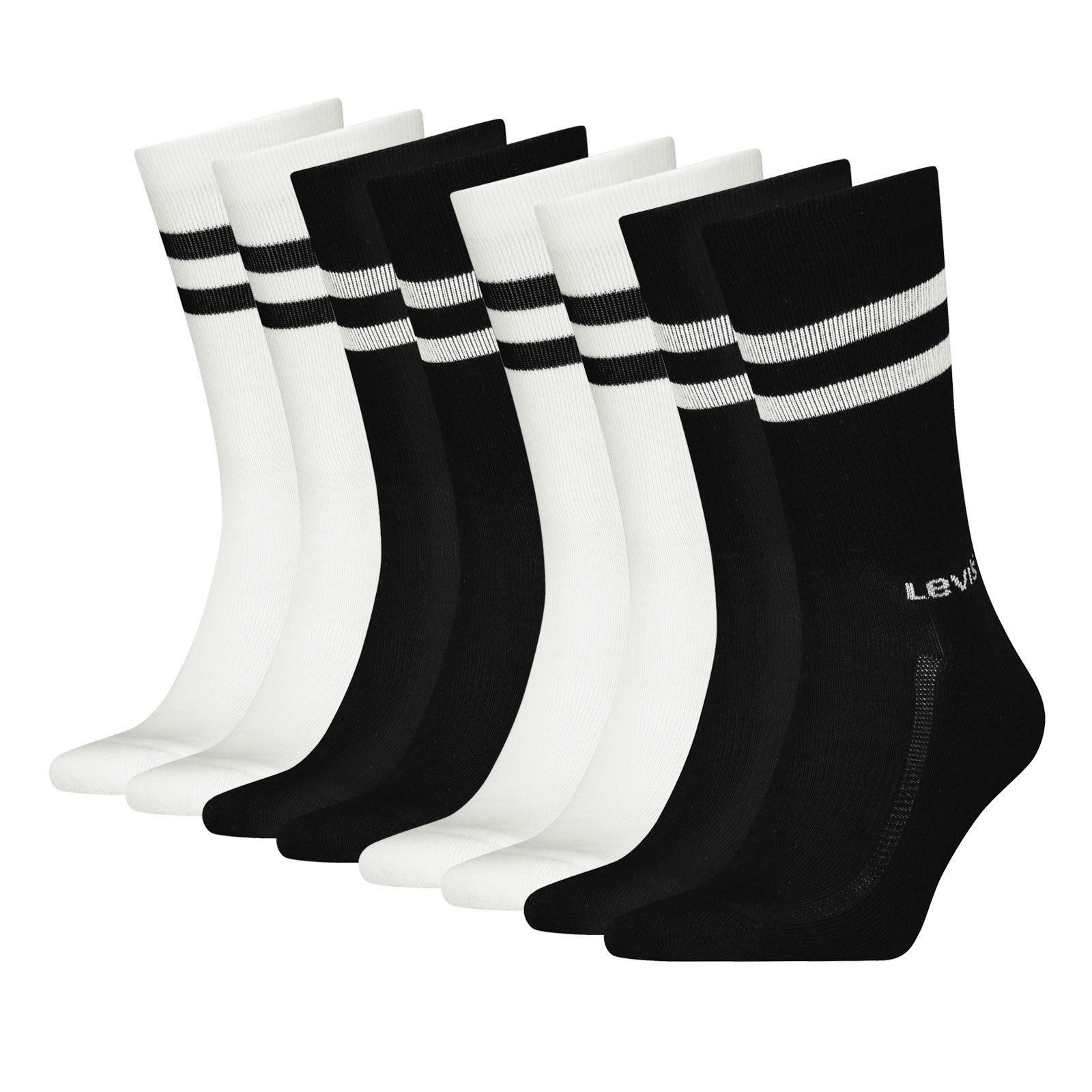 Levi's® Freizeitsocken Regular Cut Sport Stripe Socks (4-Paar) mit Frottee-Sohle