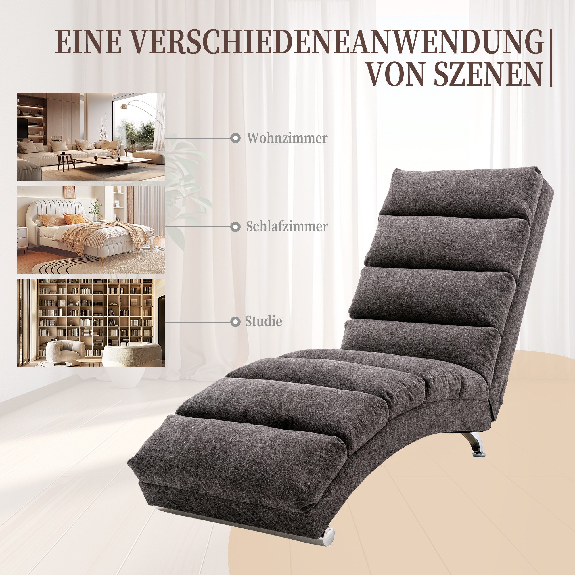 Furnishings Home Massagesessel Relaxliege Elektrisch Relaxsessel Schlafsessel (5 Sanfte Massageprogramme mit Fernbedienung,250 kg Belastungskapazität), Ergonomi – Bild 5 von 5
