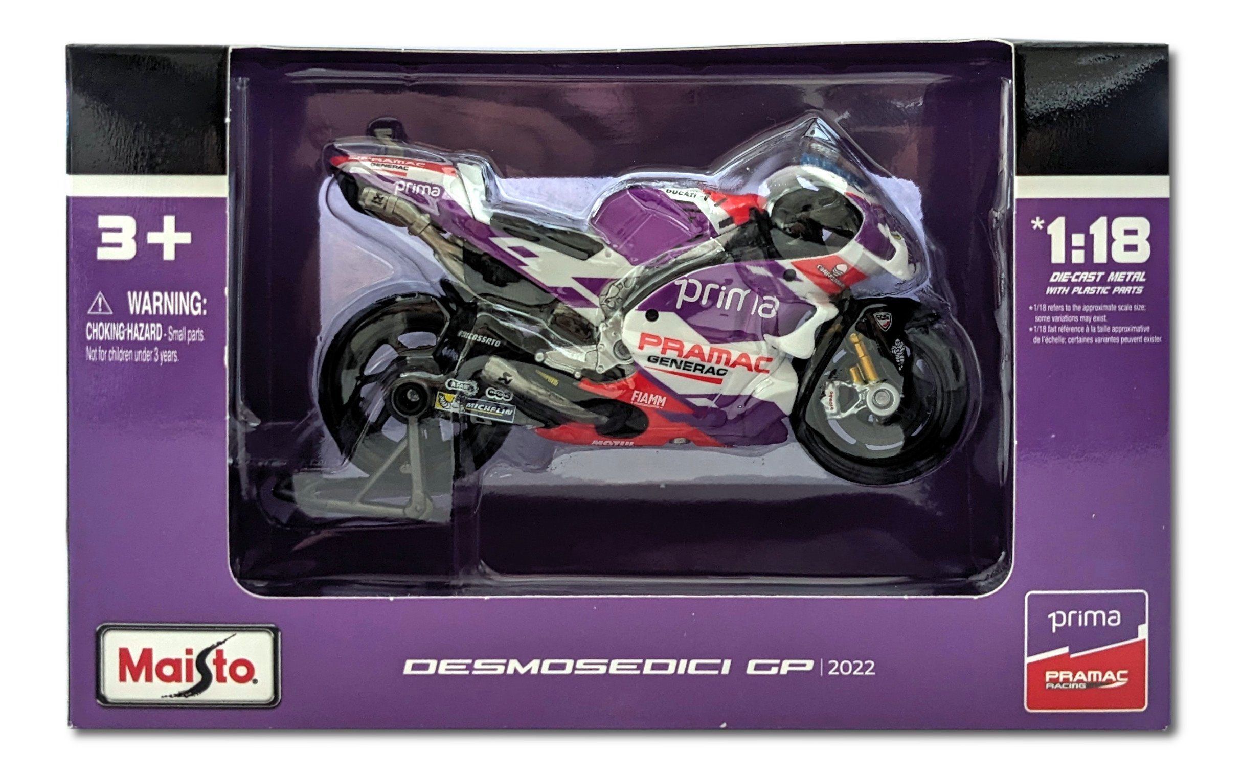 Maisto® Modellmotorrad MotoGP Ducati Pramac '22 #89 Jorge Martin, Maßstab 1:18