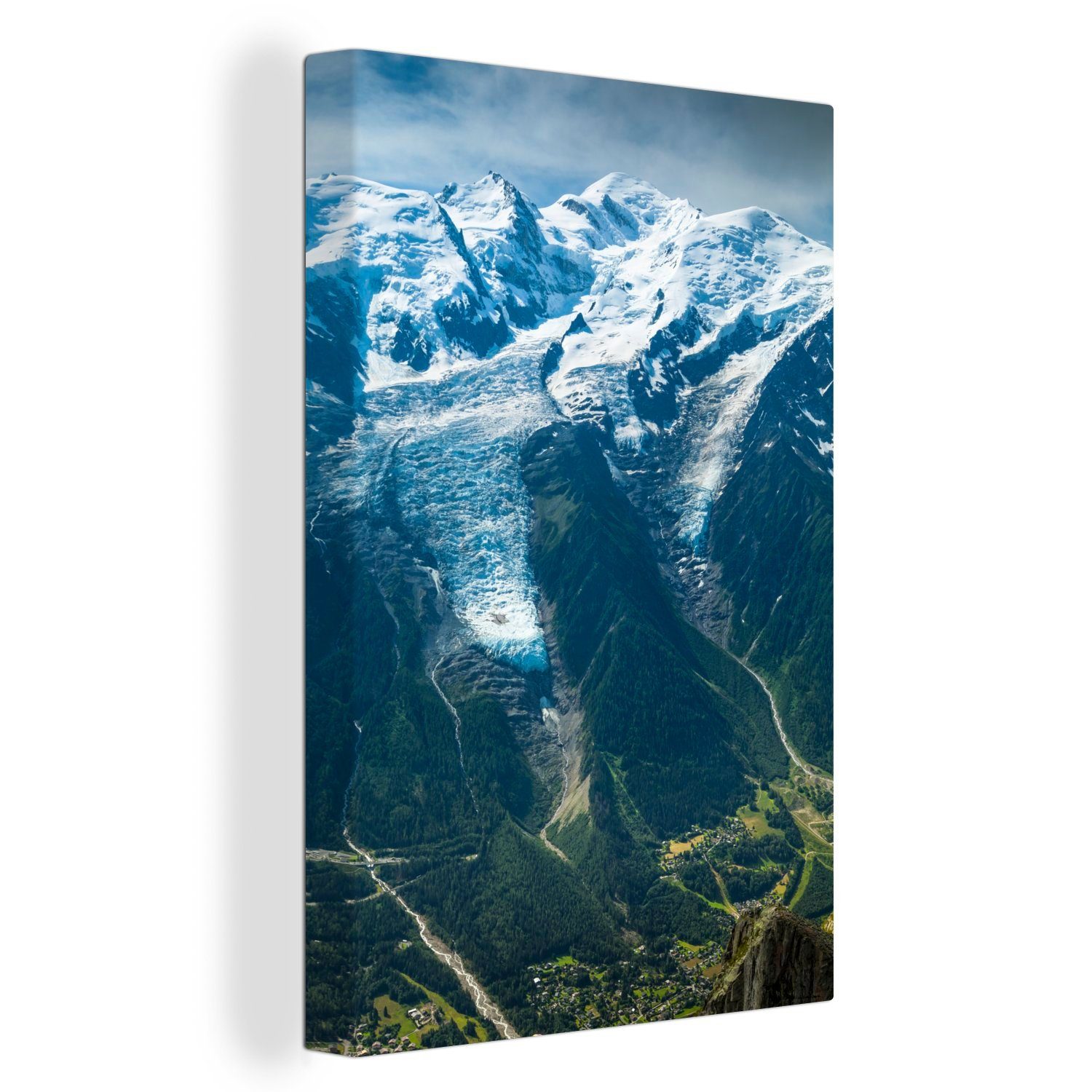 OneMillionCanvasses® Leinwandbild Fantastisches Bild des Mont Blanc, (1 St), Leinwandbild fertig bespannt inkl. Zackenaufhänger, Gemälde, 20x30 cm