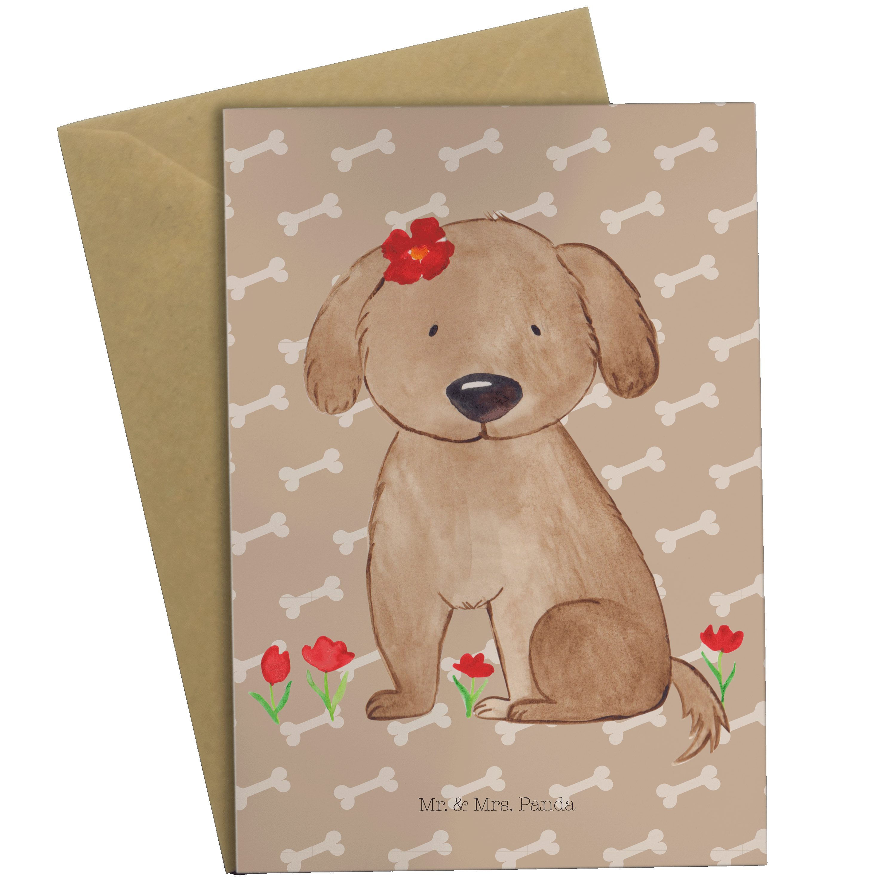 Mr. & Mrs. Panda Grußkarte Hund Hundedame - Hundeglück - Geschenk, Hundebesitzer, Karte, Einladu
