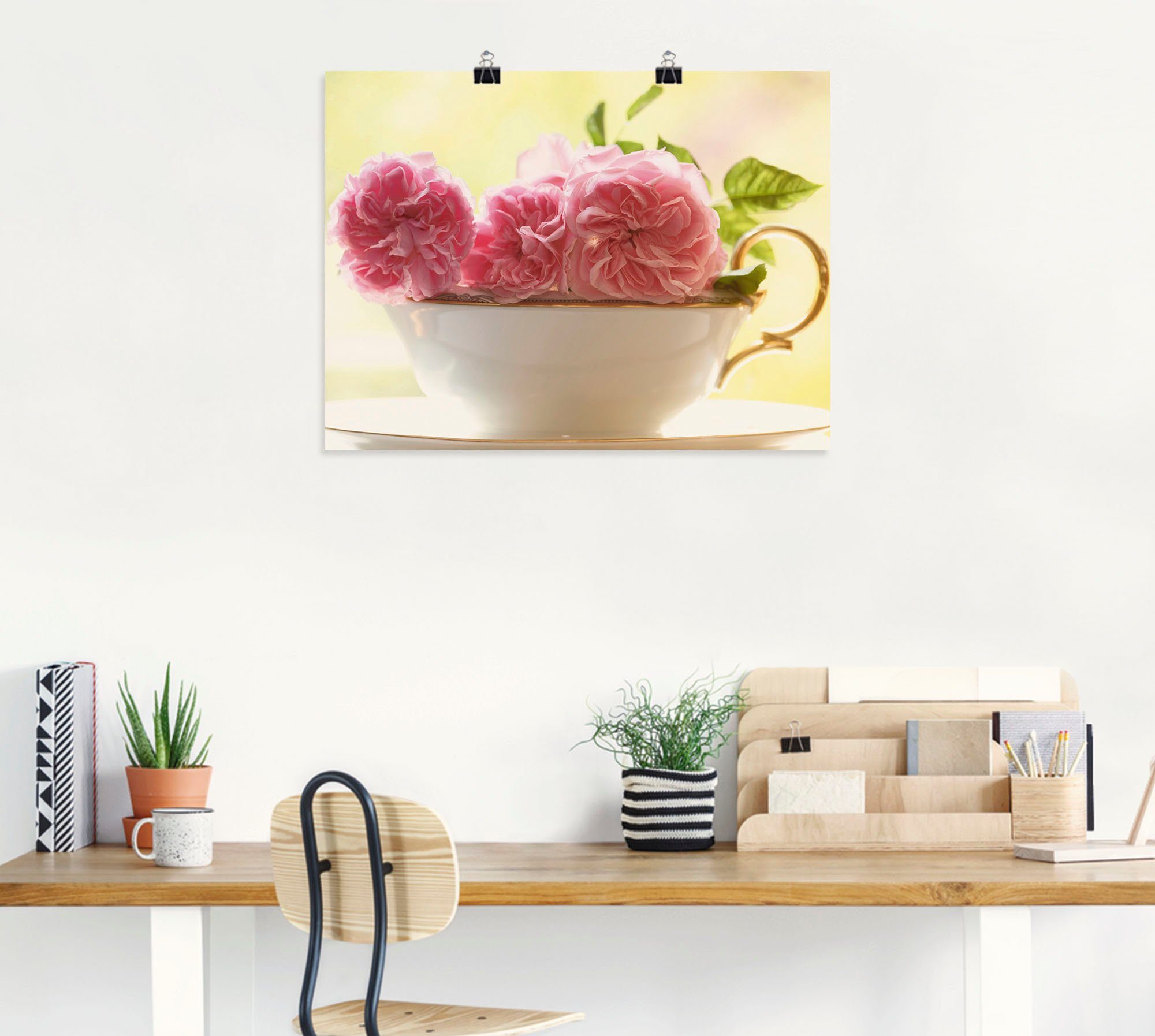 Artland Wandbild Vintage Rosen, Blumen (1 St), als Leinwandbild, Poster in verschied. Größen
