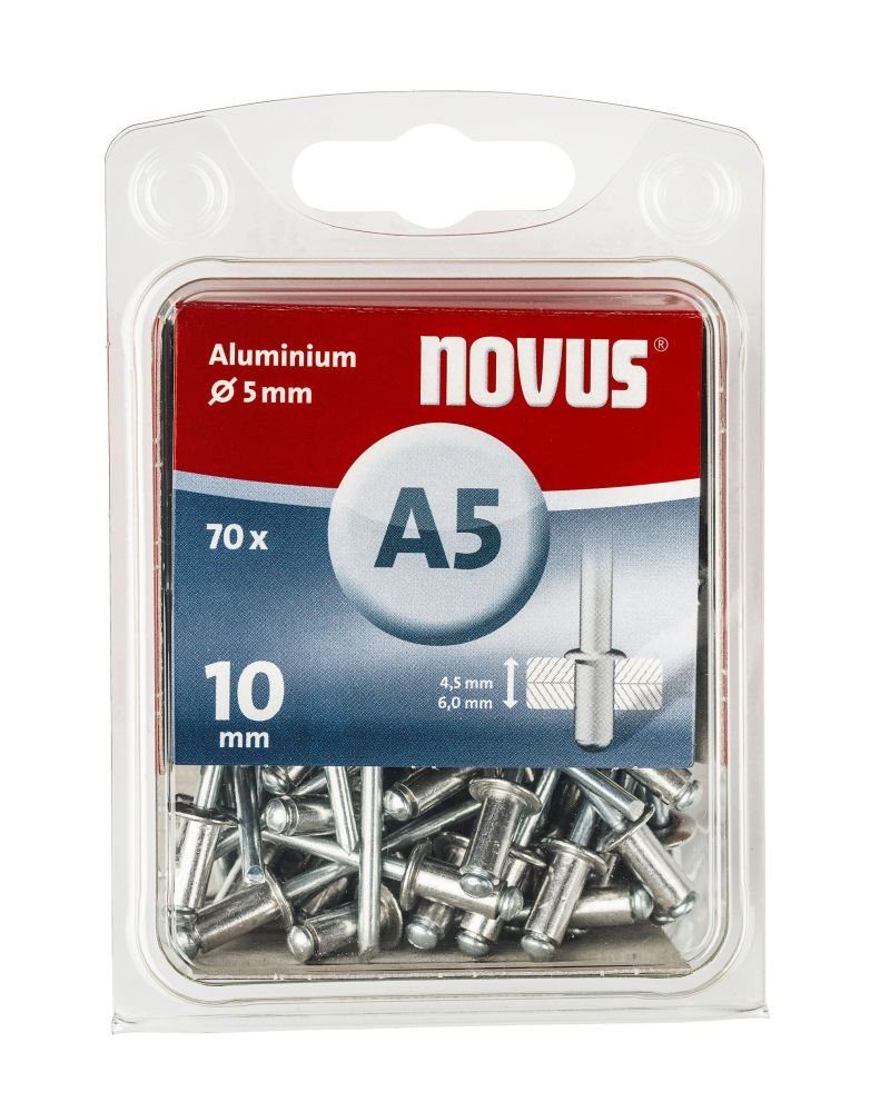 NOVUS Blindniete Novus Blindnieten Typ A5/10 Aluminium 70 Stück