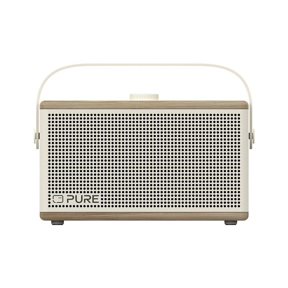 Pure 254373 Classic Aura Bluetooth-Lautsprecher Baumwoll-Weiß/Eiche Bluetooth-Lautsprecher (Bluetooth, Mobiler Bluetooth-Lautsprecher)