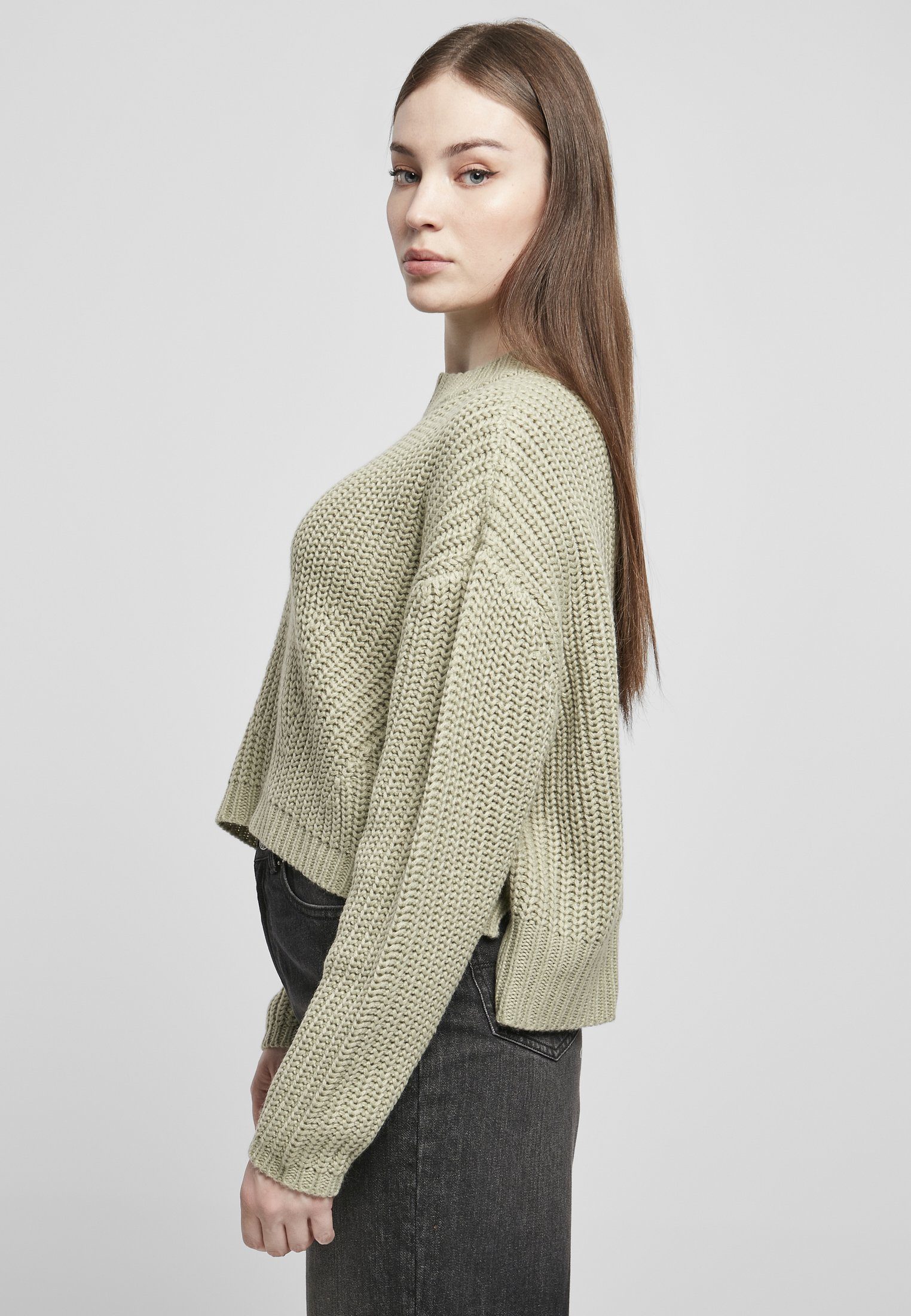 Sweater Wide (1-tlg) Ladies softsalvia Kapuzenpullover Oversize URBAN Damen CLASSICS